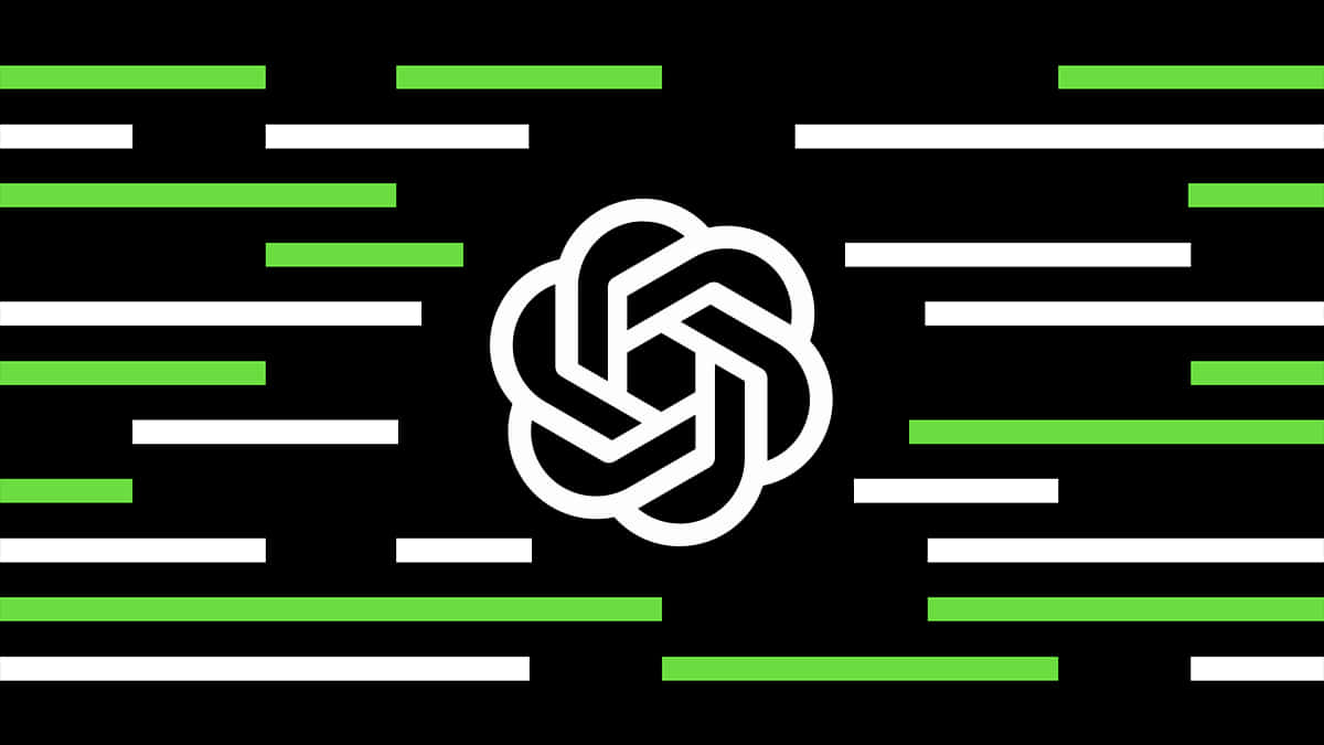 ChatGPT, green and white logo, knot, SD Desktop Wallpaper