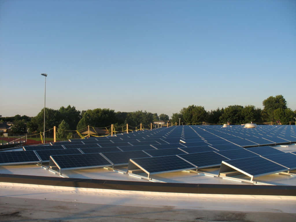 solar panels, building roof, Chatham Kent, SD Desktop Wallpaper