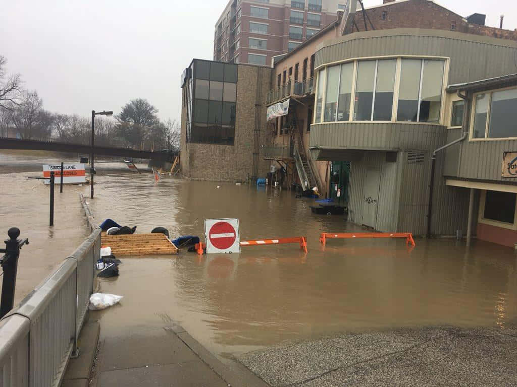 Chatham Kent, flooded streets, flooded buildings, SD Desktop Wallpaper