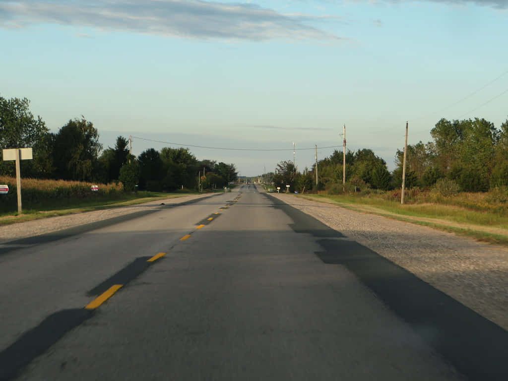 Chatham-Kent, rural road, twilight sky, SD Desktop Wallpaper