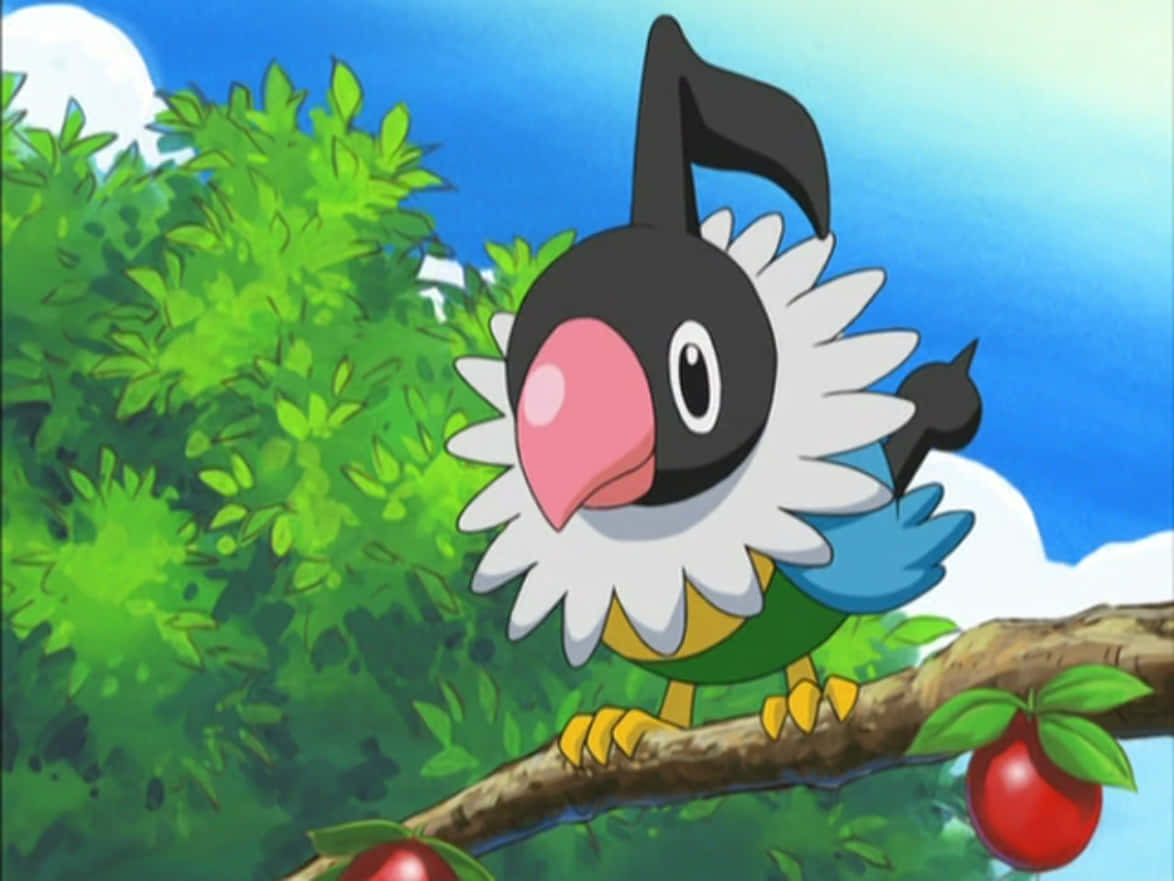 Chatot, apple tree, red apples, SD Desktop Wallpaper
