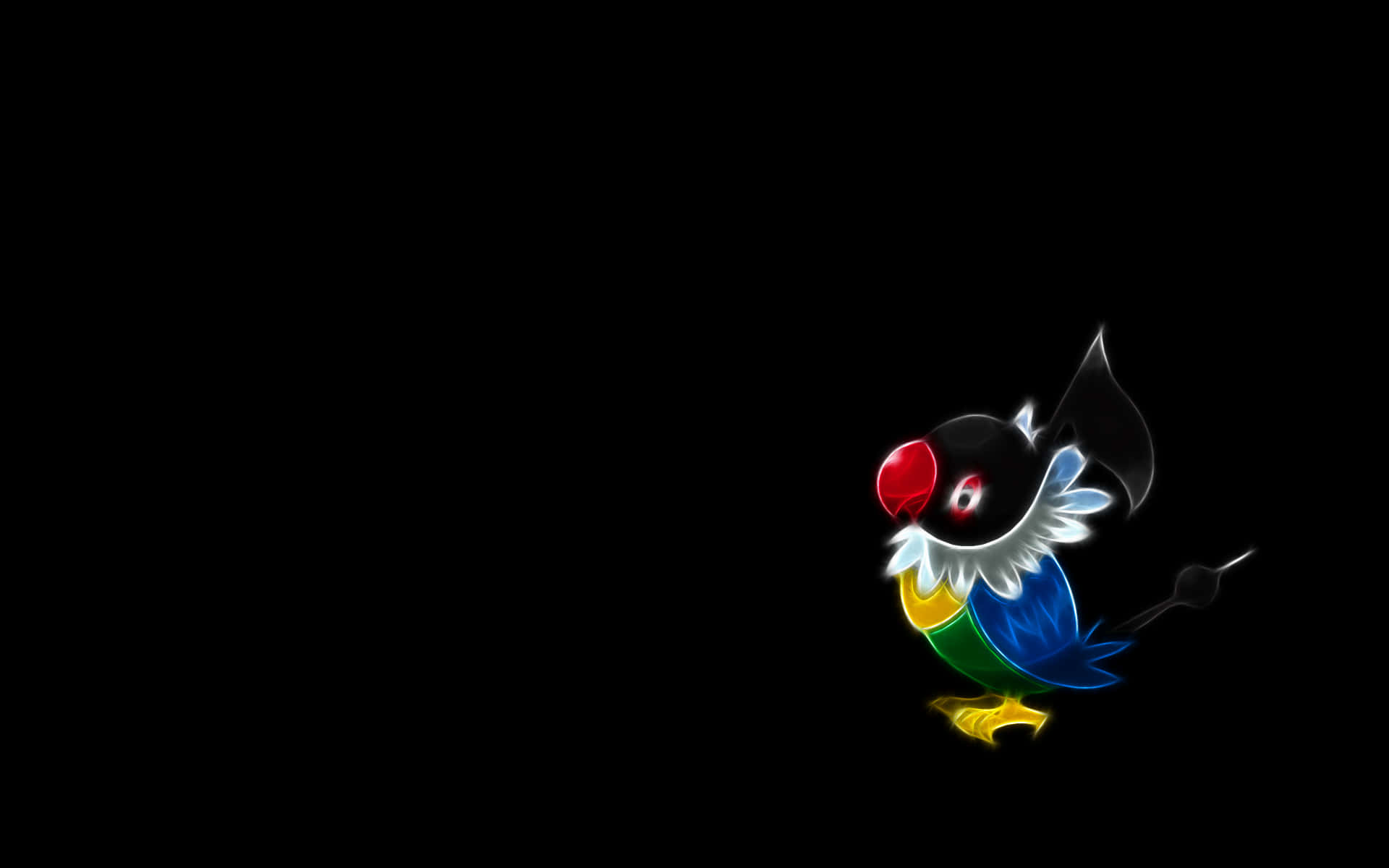 Chatot, neon light, glowing edges, Full HD Desktop Wallpaper