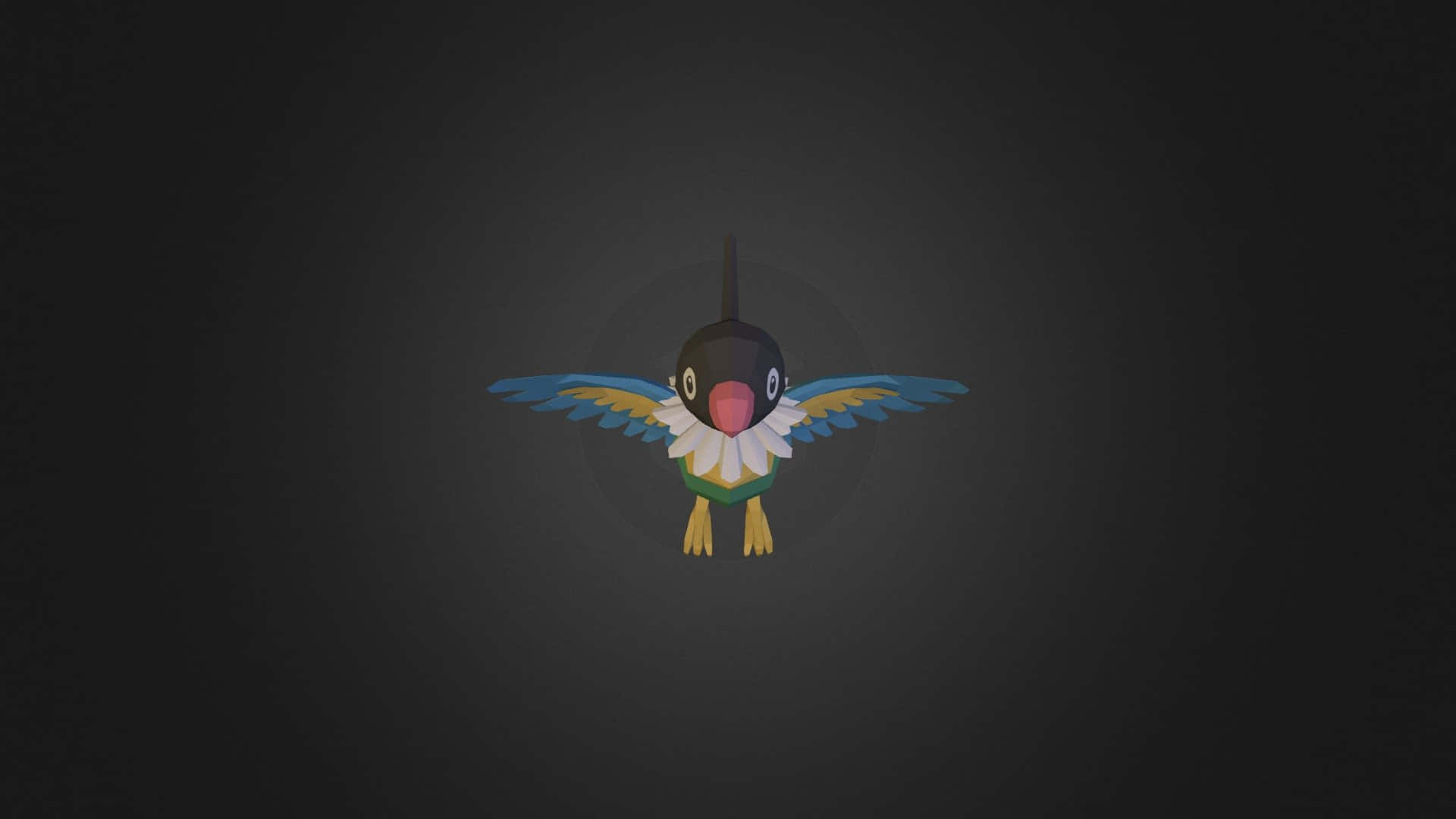 Chatot, blue wings, red beak, Full HD Desktop Wallpaper