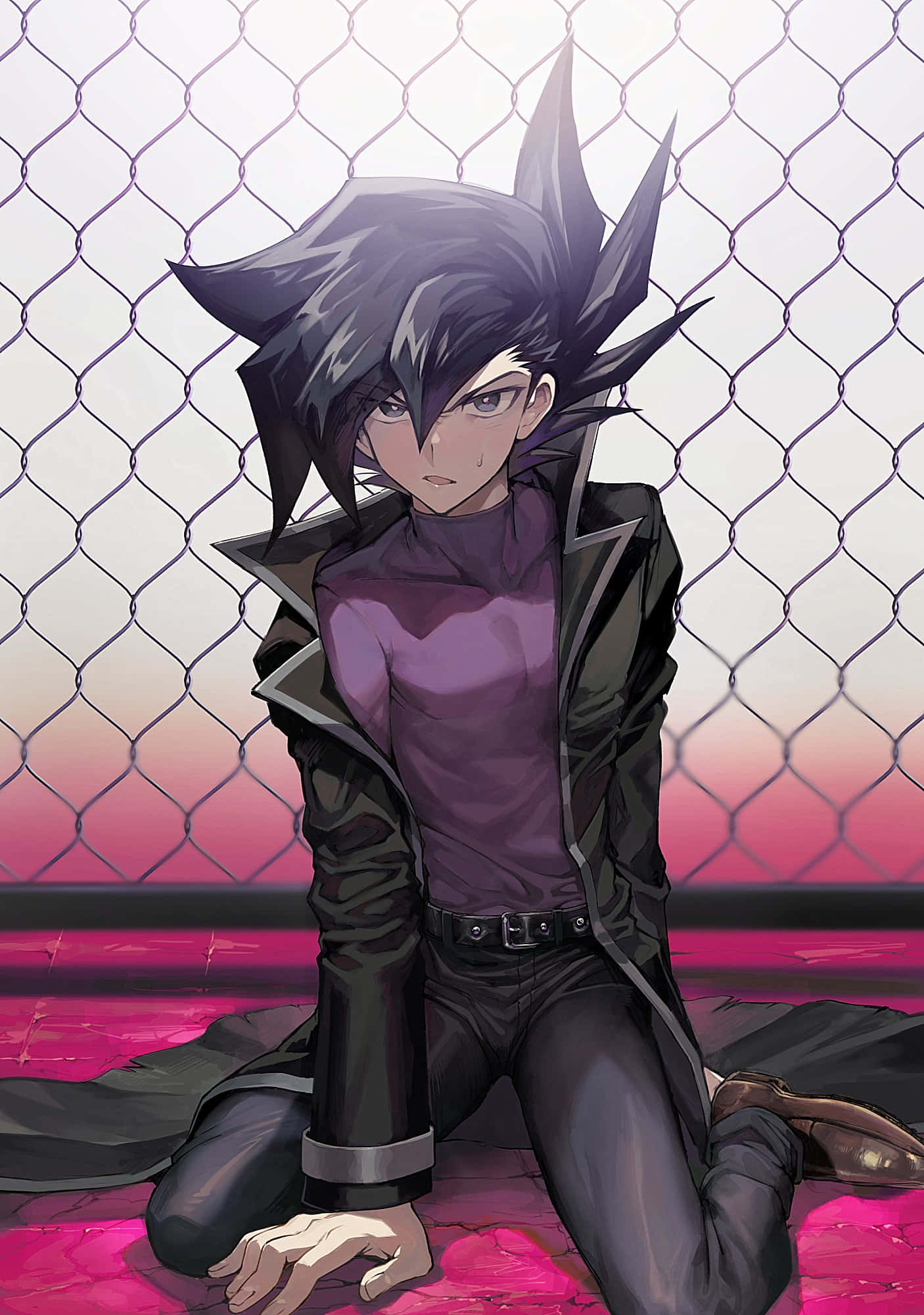Chazz Princeton, spiky-haired anime character, pink floor, Full HD Phone Wallpaper