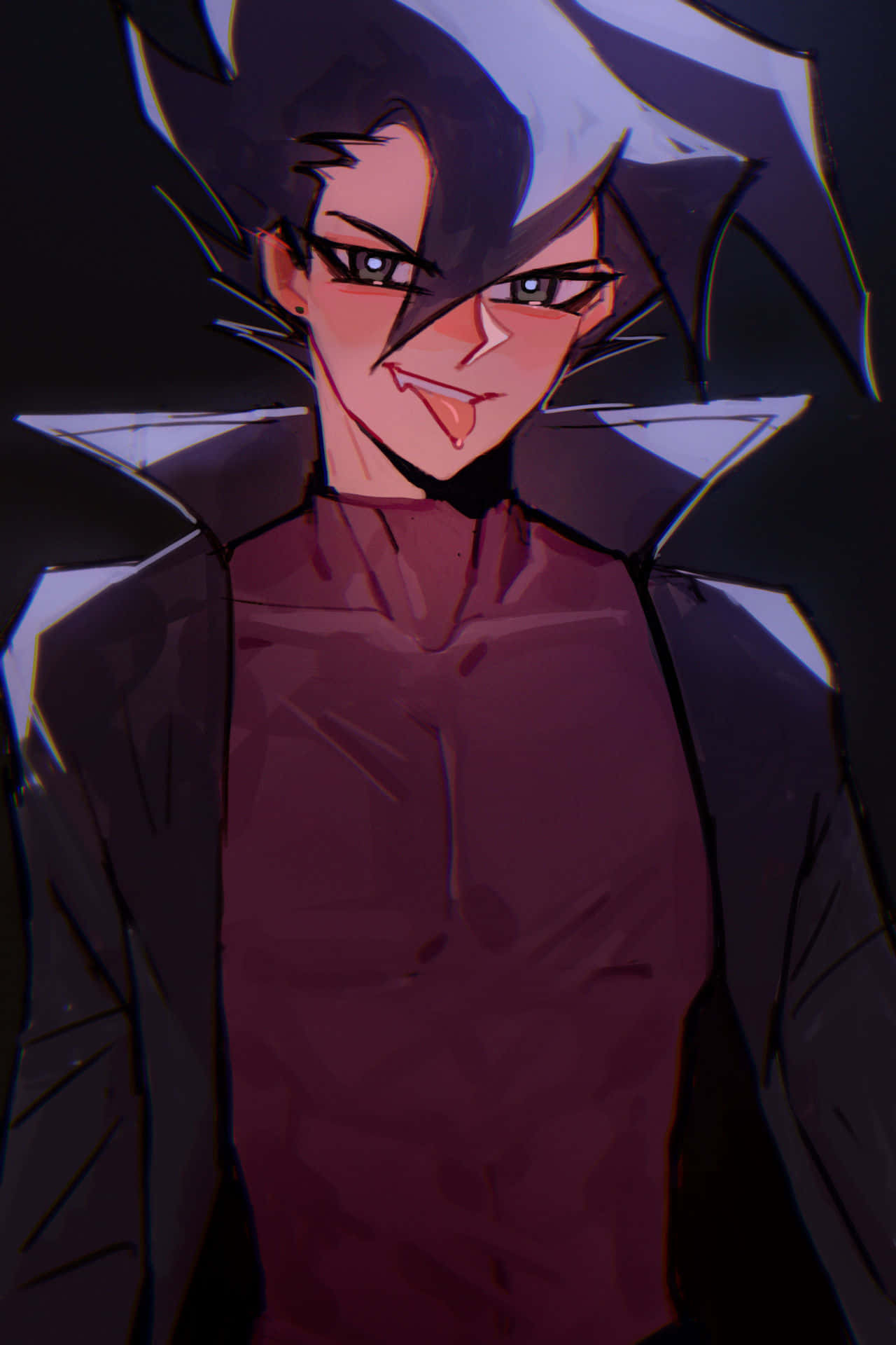 Chazz Princeton, spiky black and white hair, mischievous grin, Full HD Phone Wallpaper