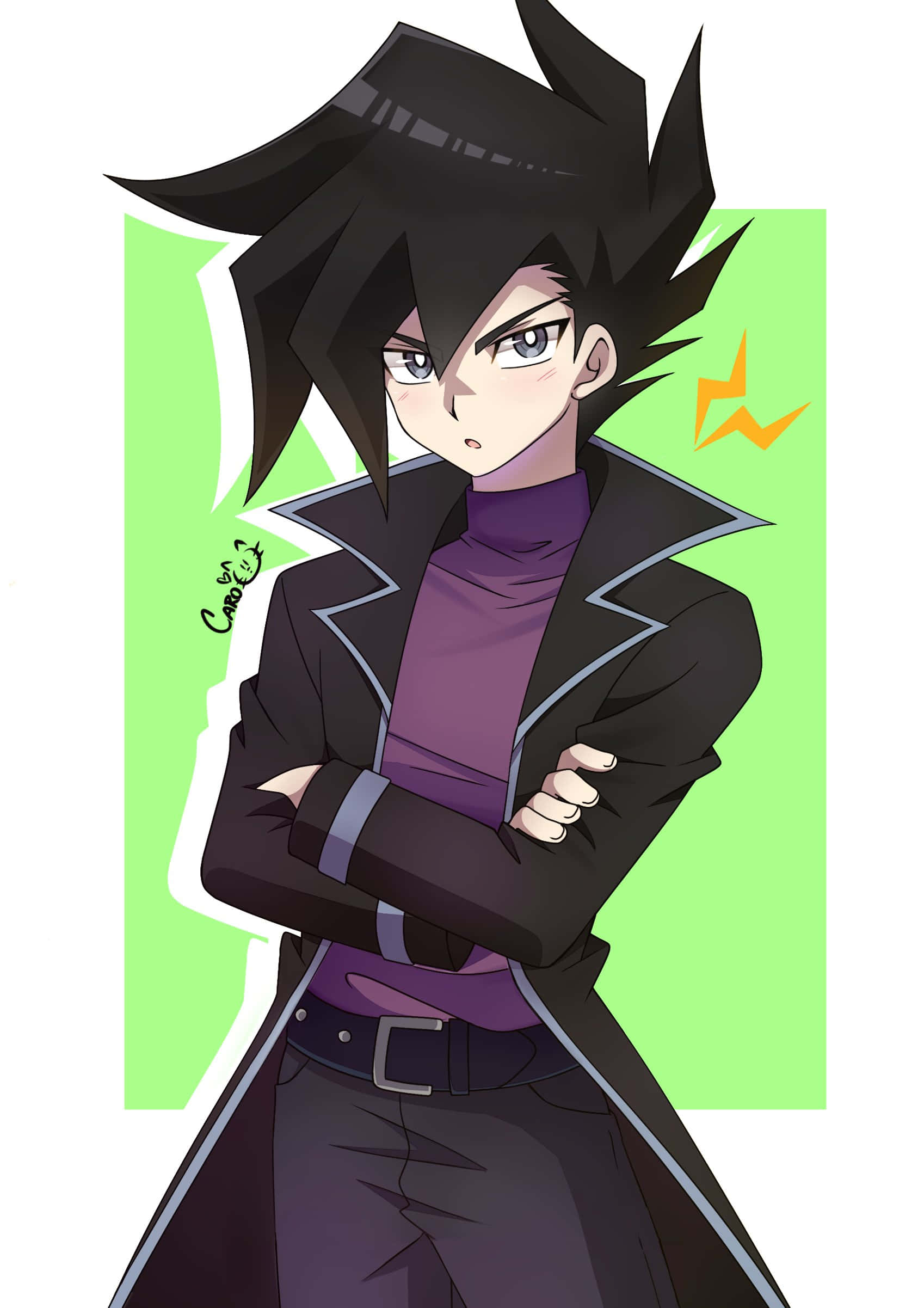 Chazz Princeton, spiky black hair, purple outfit, Full HD Phone Wallpaper