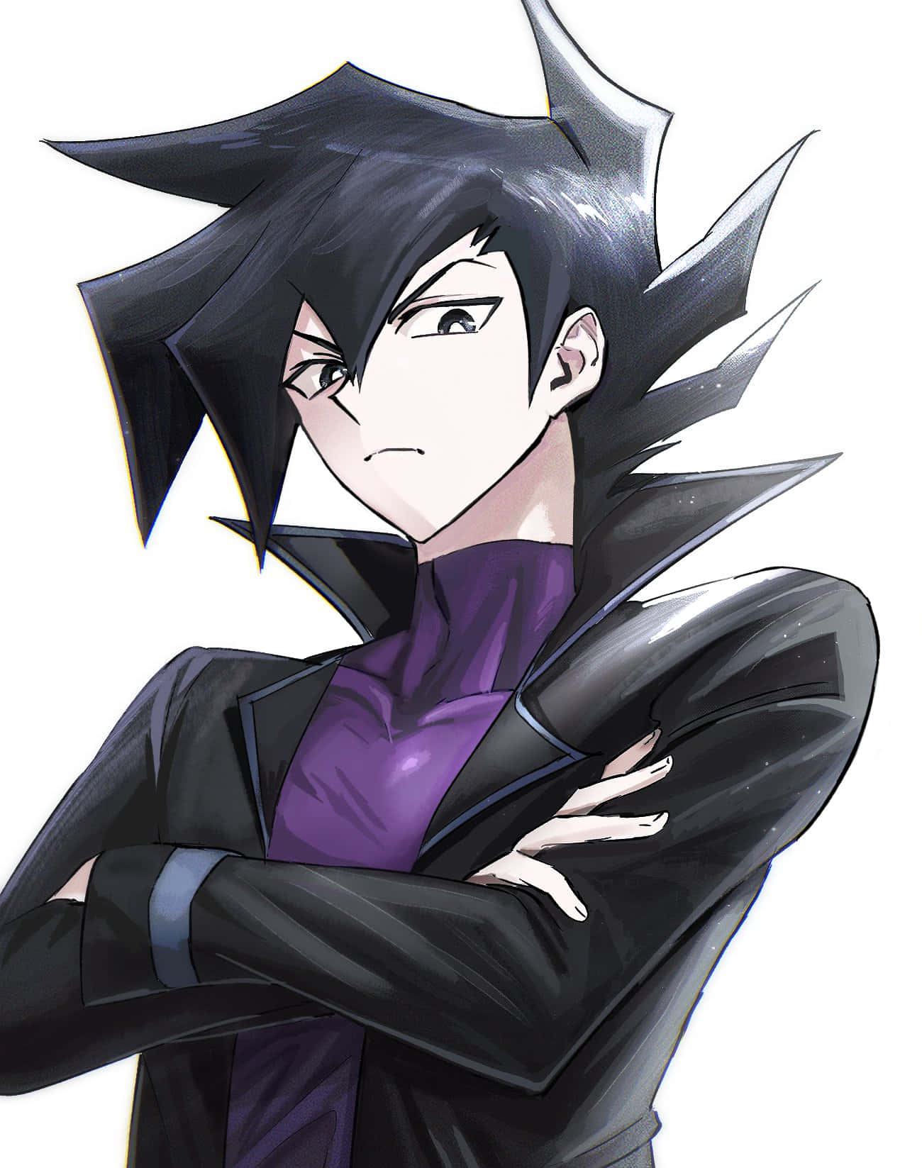 Chazz Princeton, spiky black hair, purple shirt, HD Phone Wallpaper