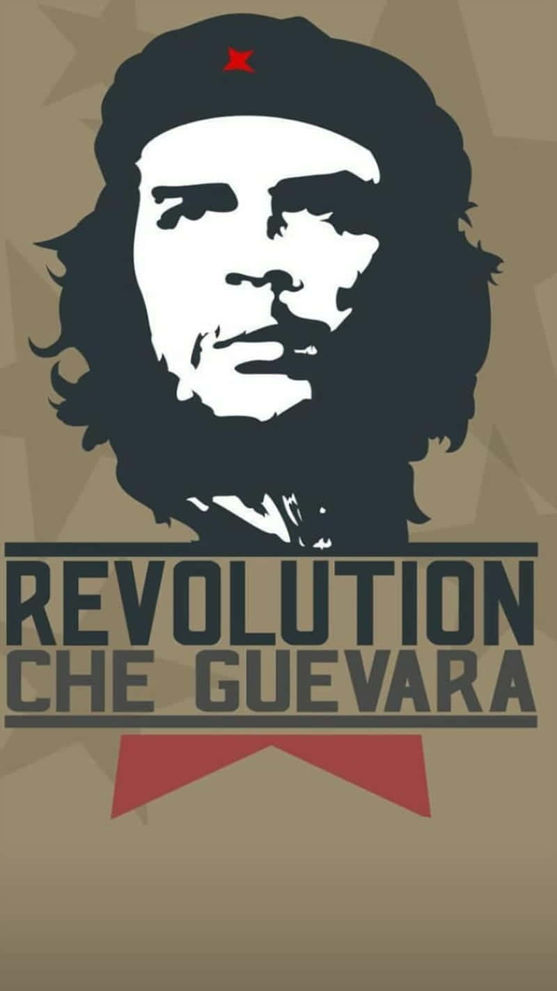 Che Guevara, red star cap, beige geometric background, HD Phone Wallpaper