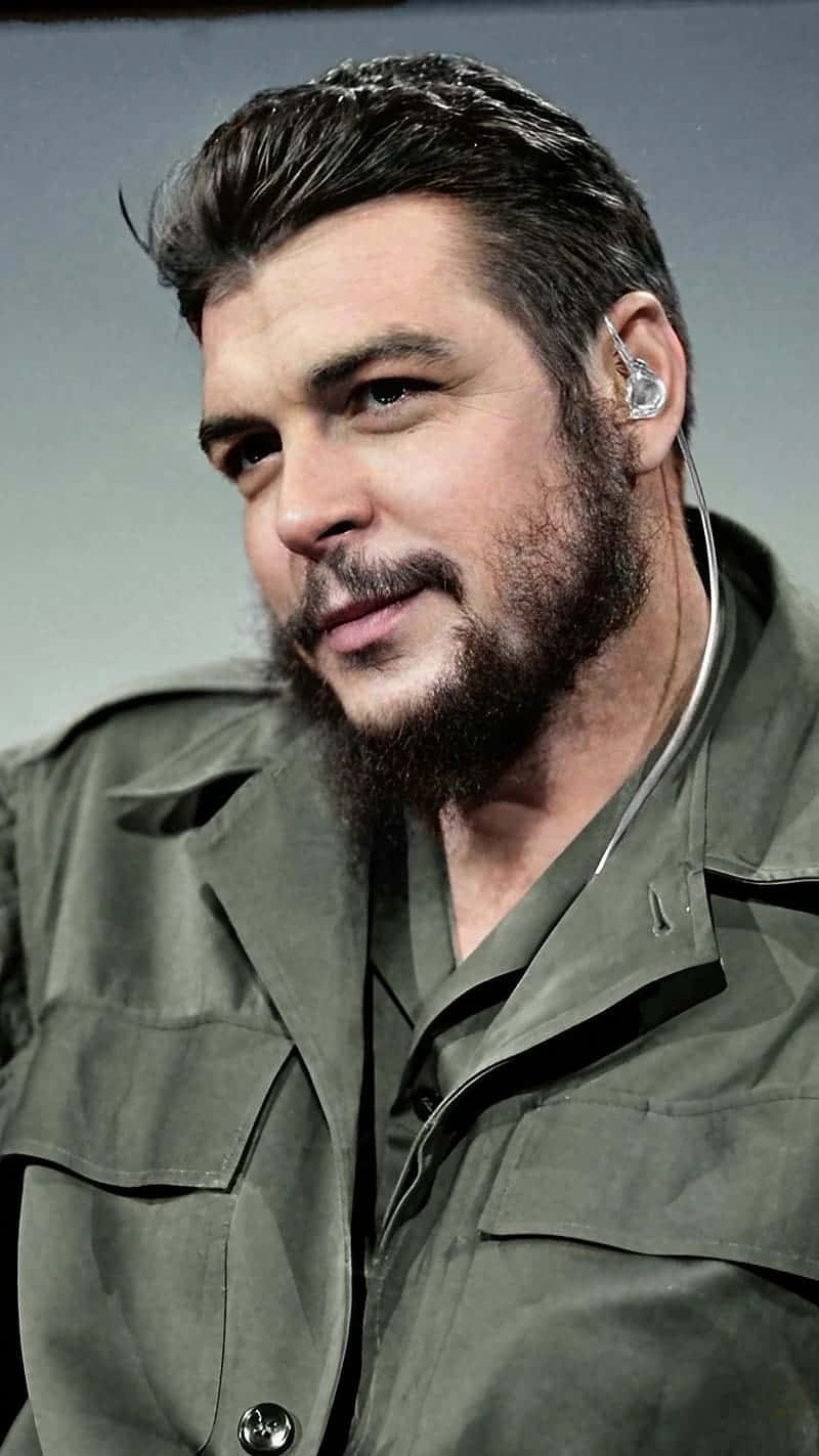 Che Guevara, olive green military-style jacket, full beard, HD Phone Wallpaper