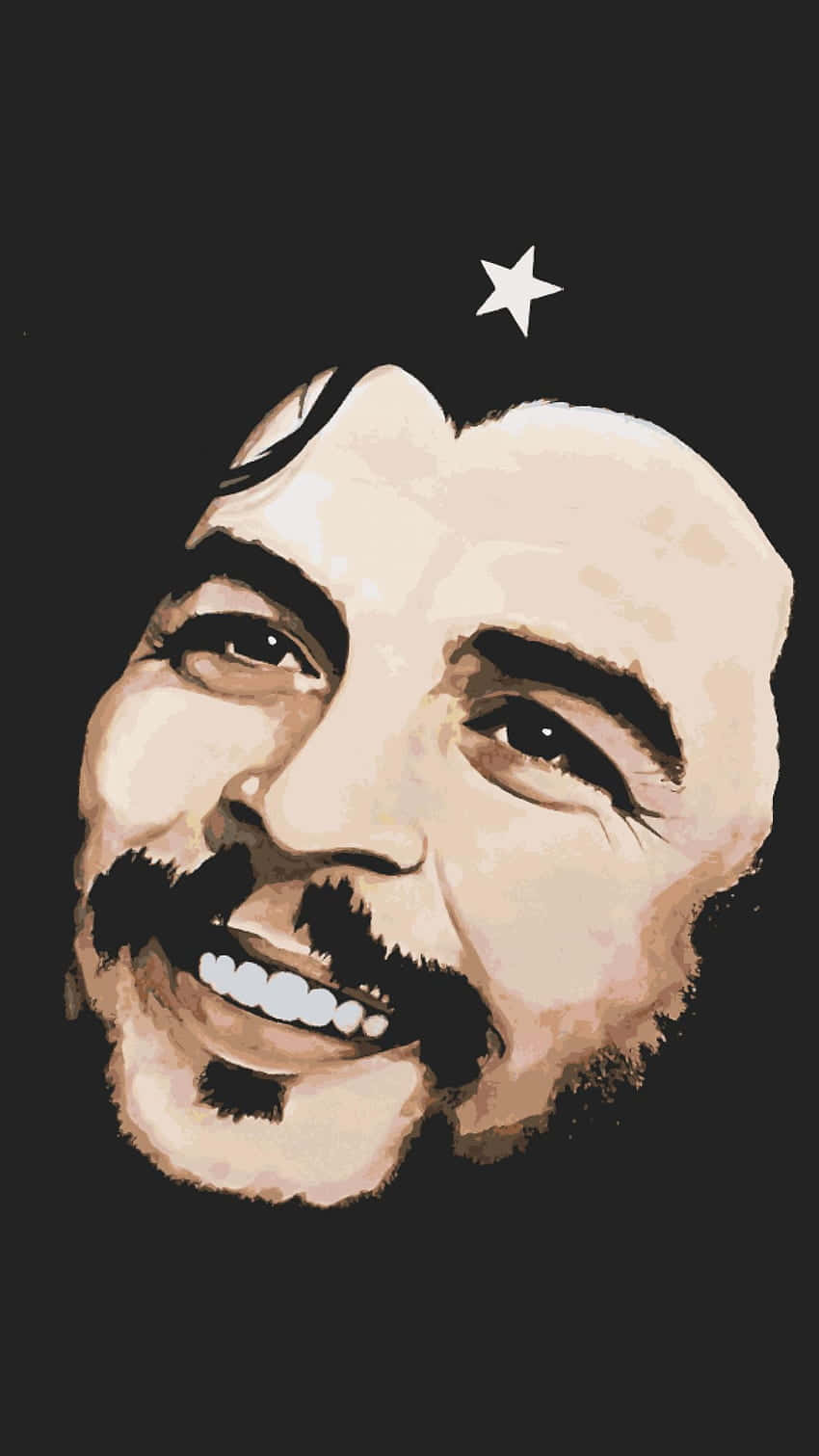 Che Guevara, white star, black background, HD Phone Wallpaper
