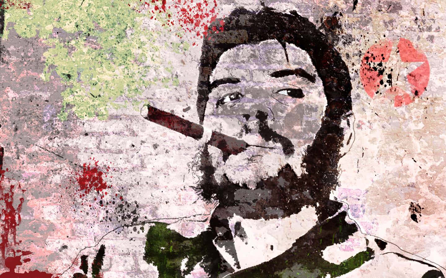 Che Guevara, iconic portrait, smoking a cigar, HD Desktop Wallpaper