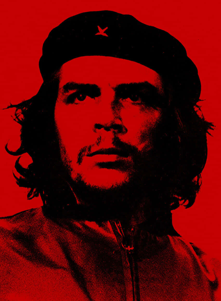 Che Guevara, red and black, beret with a star, SD Phone Wallpaper