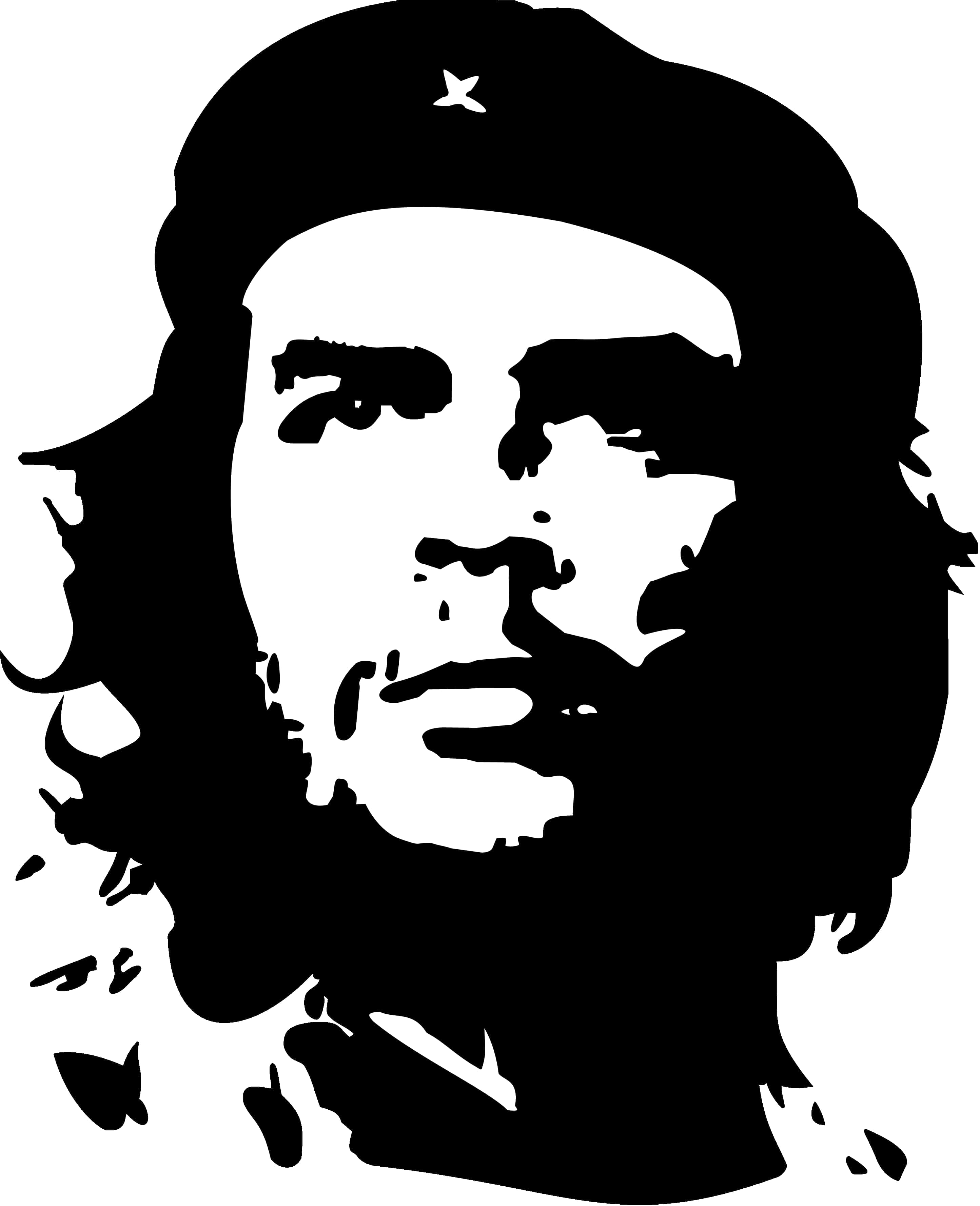 Che Guevara, silhouette, star-adorned beret, 2K Phone Wallpaper