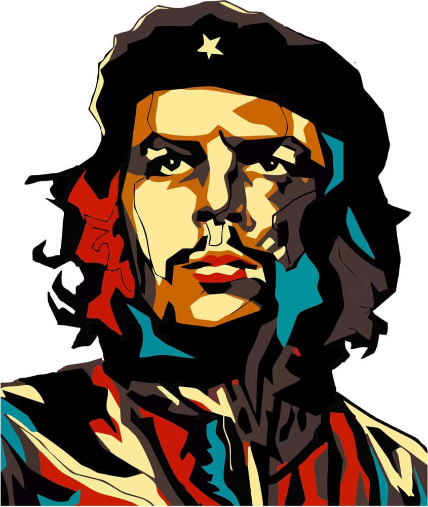 Che Guevara, vector portrait, vibrant geometric colors, SD Phone Wallpaper