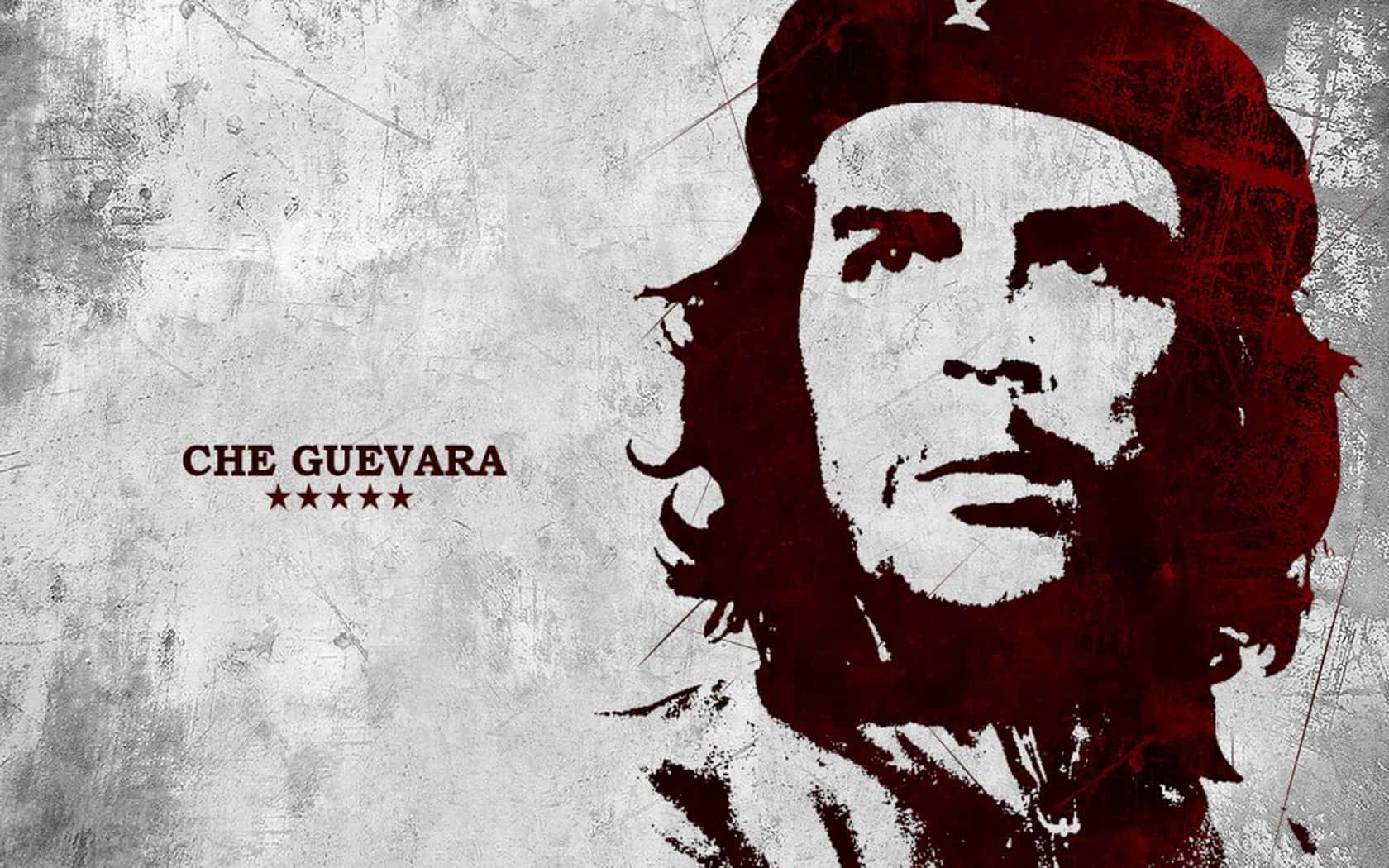 Che Guevara, red and white stylized portrait, weathered gray textured background, HD Desktop Wallpaper