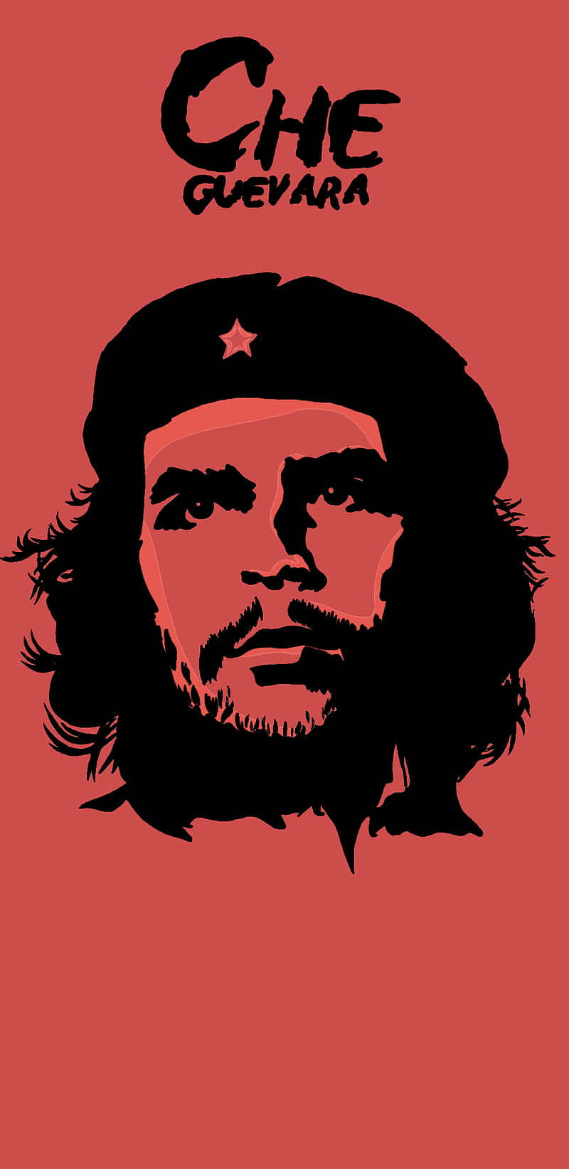 Che Guevara, star-adorned beret, solid red background, HD Phone Wallpaper