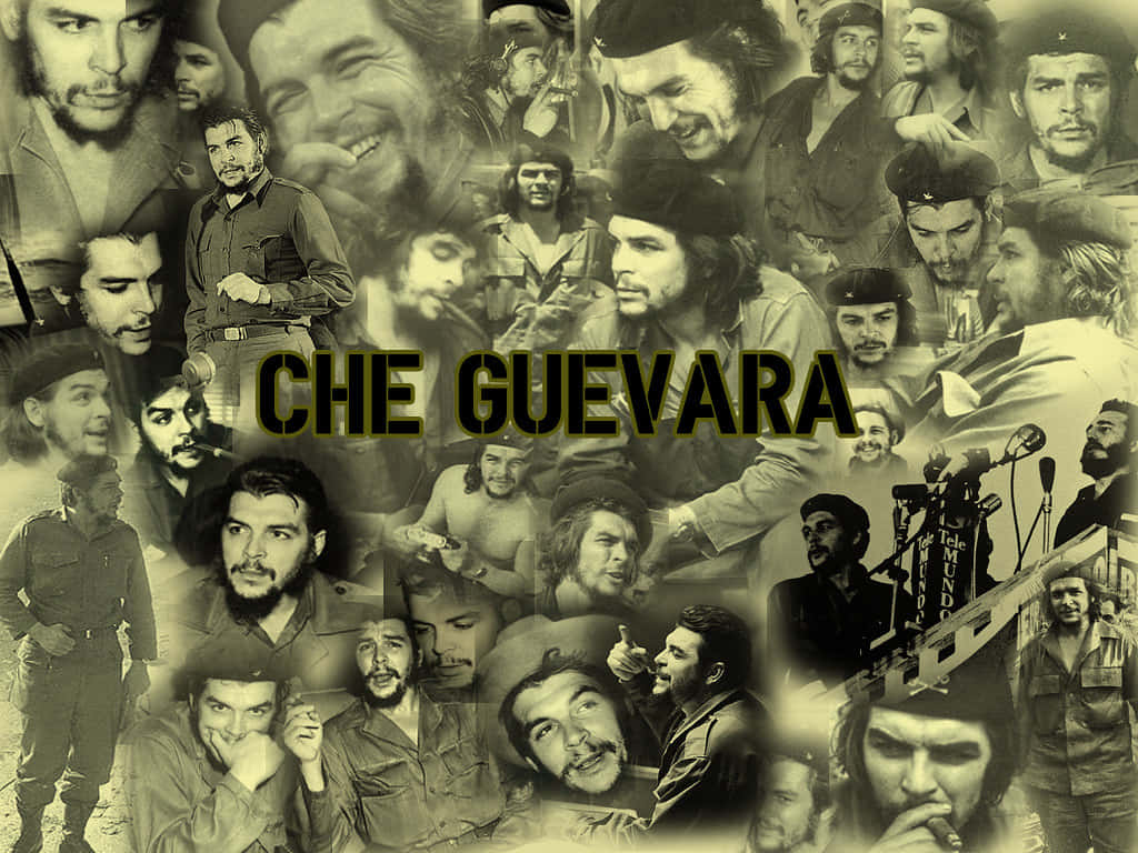 Che Guevara, sepia-toned, collage, SD Desktop Wallpaper