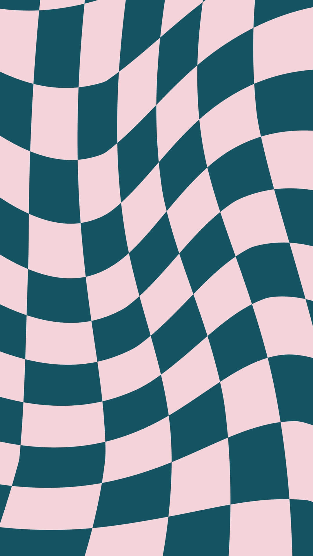 wavy checkered pattern, teal, pale pink, Full HD Phone Wallpaper