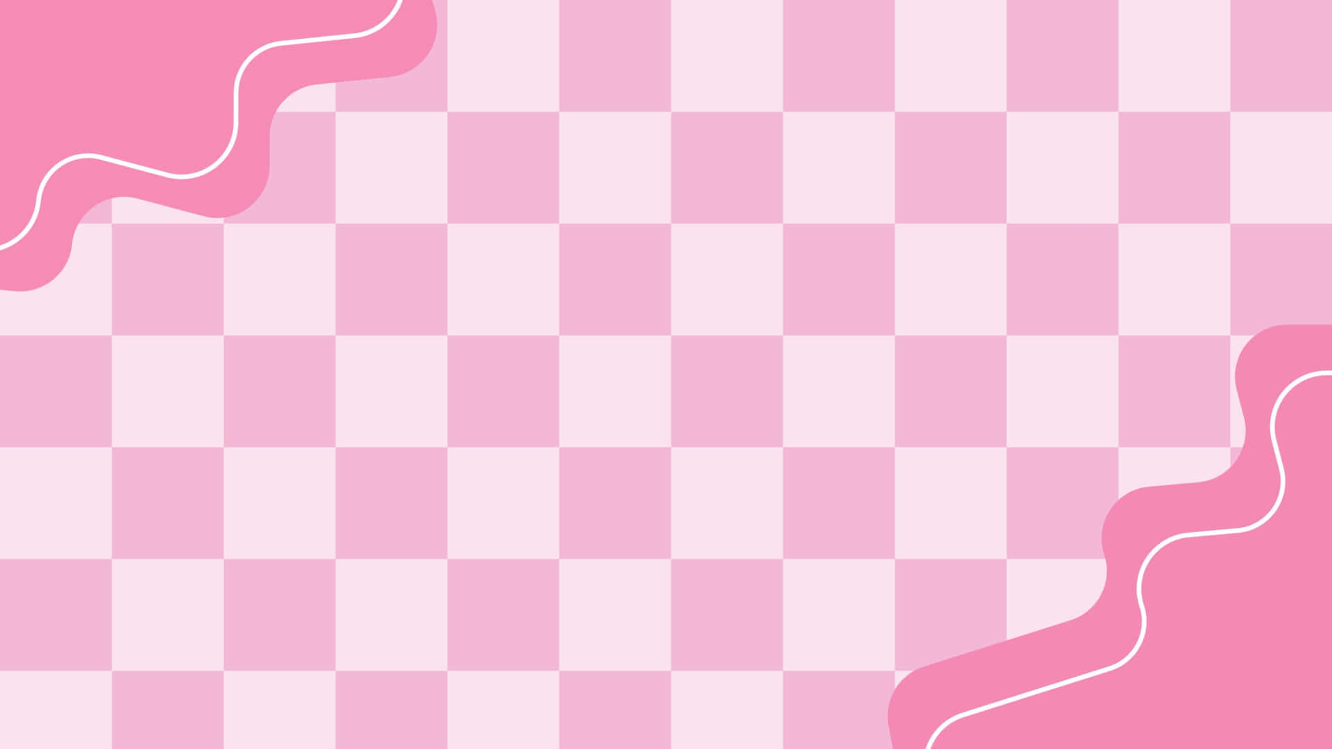 pink checkered background, wavy lines, pastel pink checkerboard pattern, Full HD Desktop Wallpaper