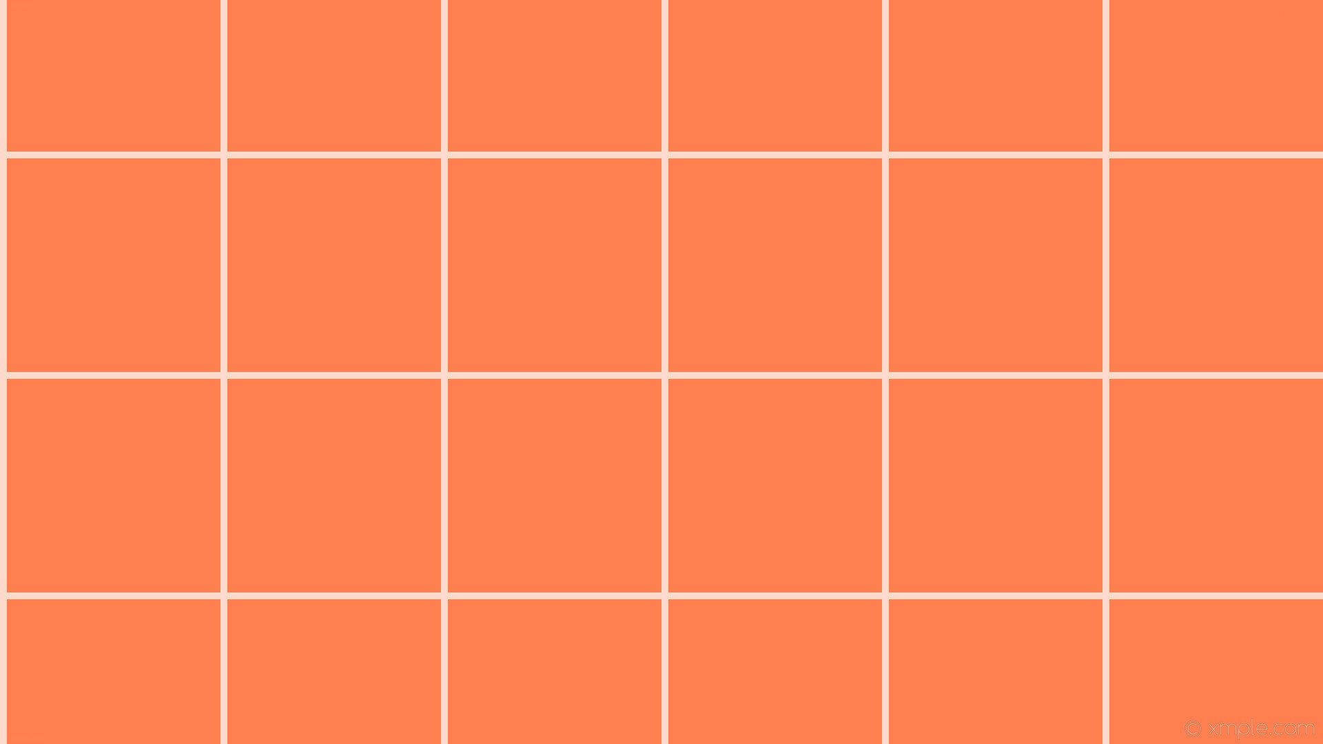 white and orange aesthetic checkered, coral squares, thin white lines, Full HD Desktop Wallpaper