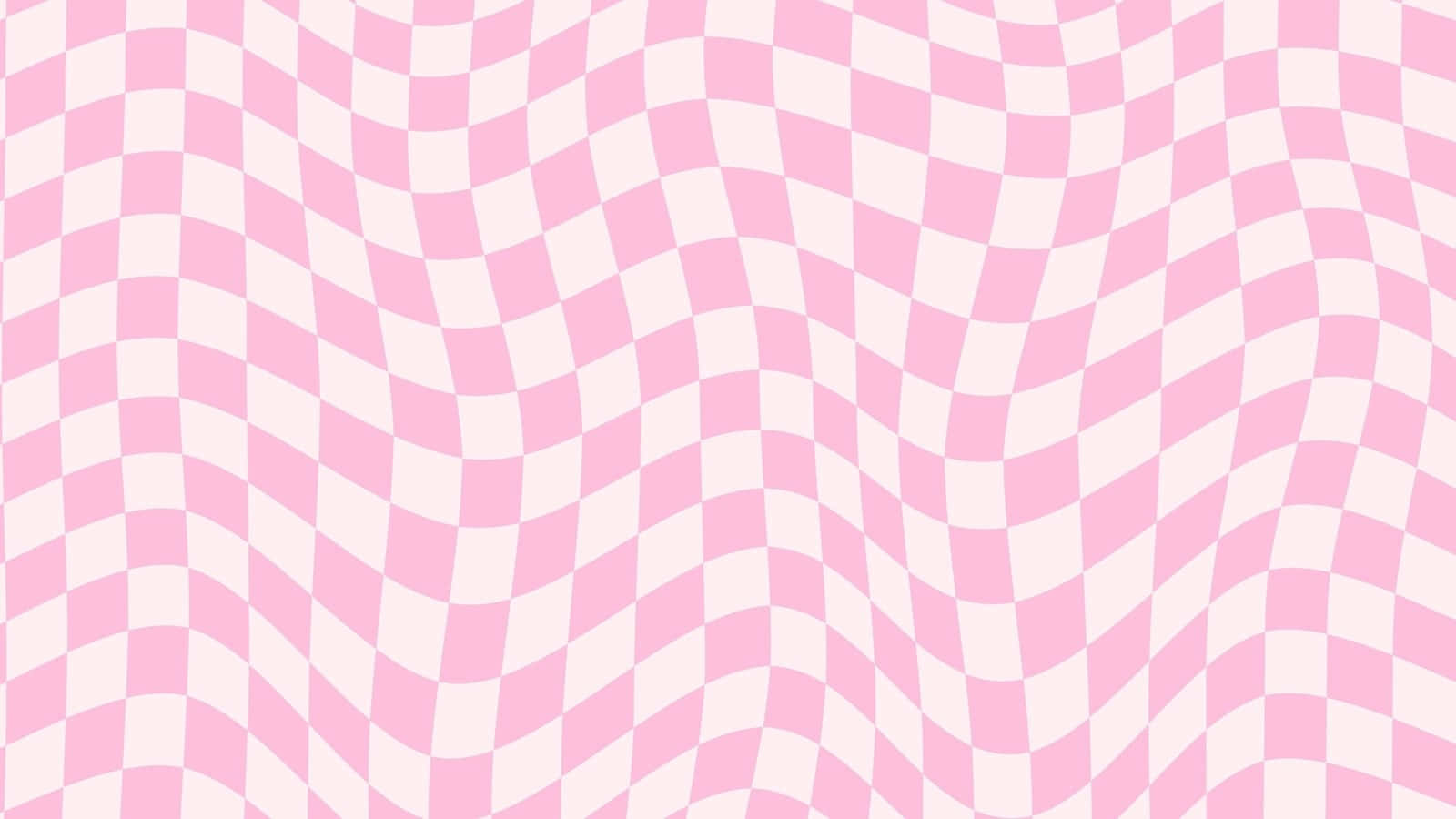 pink checkered wavy pattern, wavy pink and white checkerboard pattern, soft undulating optical illusion, HD Desktop Wallpaper