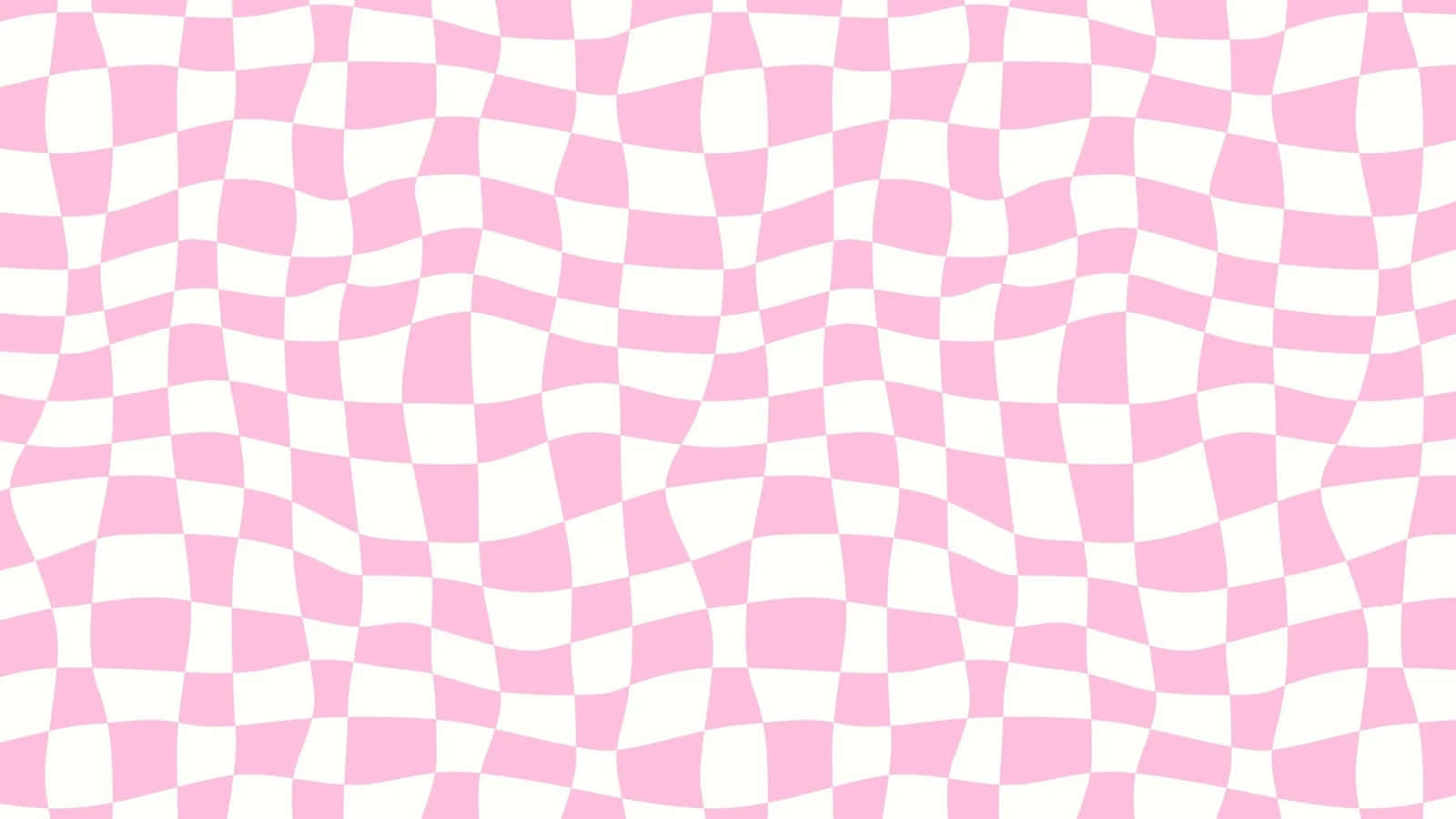 pink white wavy checkered pattern, wavy pink and white checkerboard pattern, playful optical illusion, HD Desktop Wallpaper