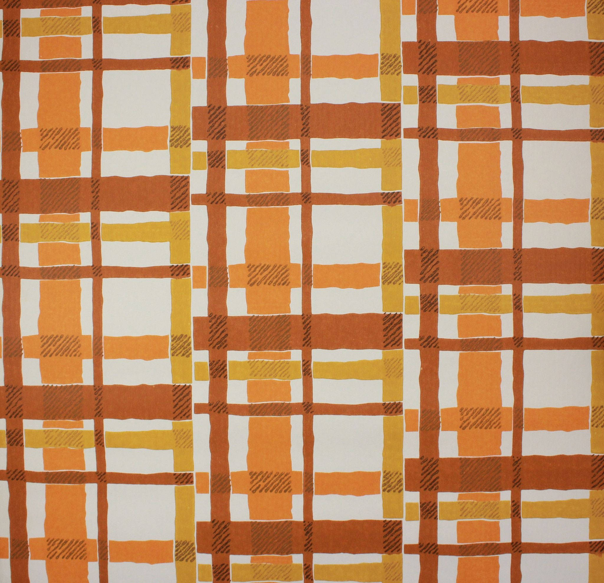 checkered orange and tan aesthetic, retro plaid pattern, orange, Full HD Desktop Wallpaper