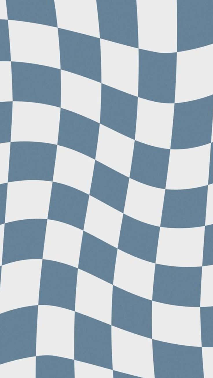 blue white checkered wave pattern, wavy blue and white checkerboard pattern, soft fabric-like texture, HD Phone Wallpaper