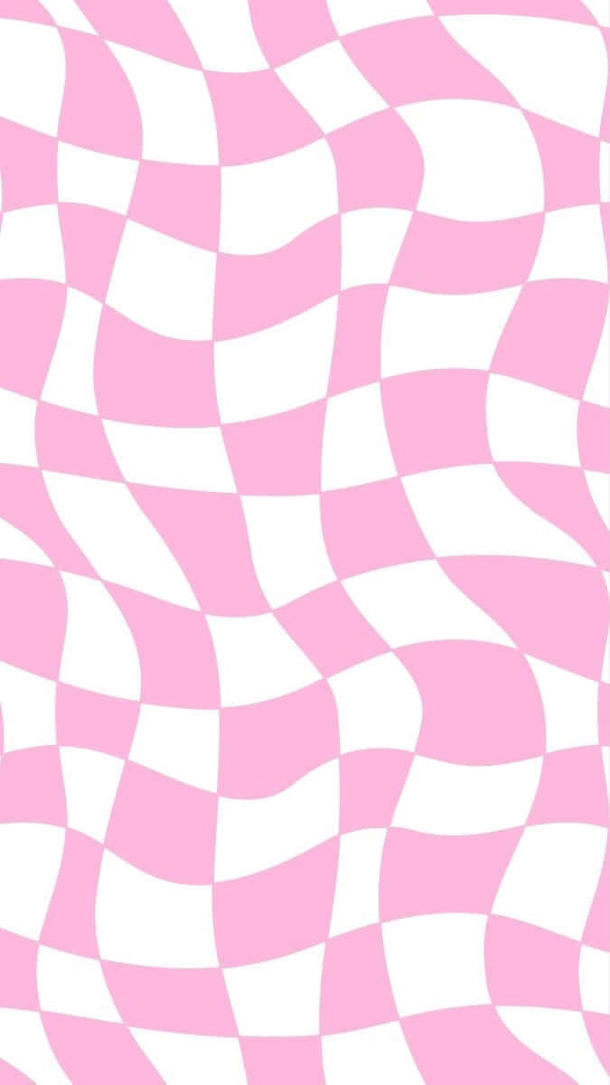 pink white wavy checkered pattern, wavy pink and white checkerboard pattern, vertical checkerboard pattern, SD Phone Wallpaper