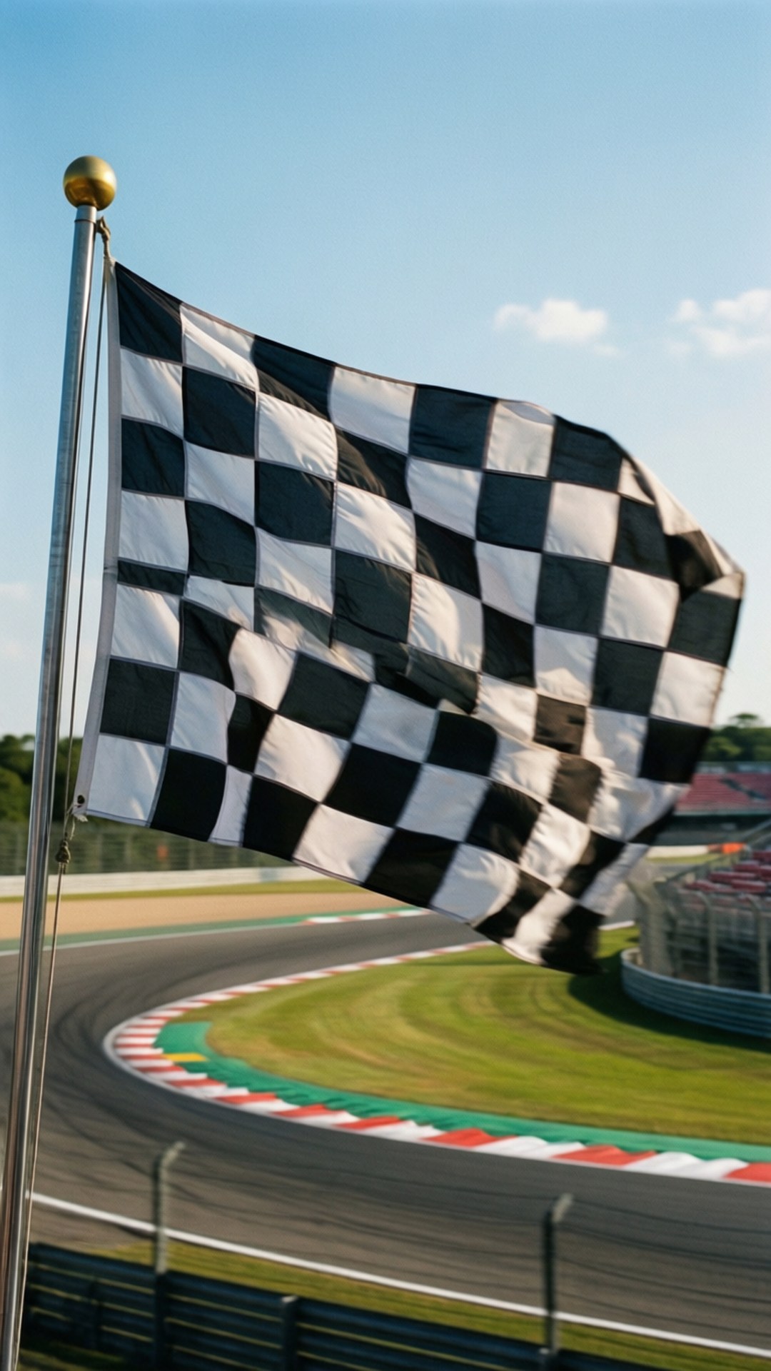 checkered flag, black and white checkered flag, racetrack, Full HD Phone Wallpaper