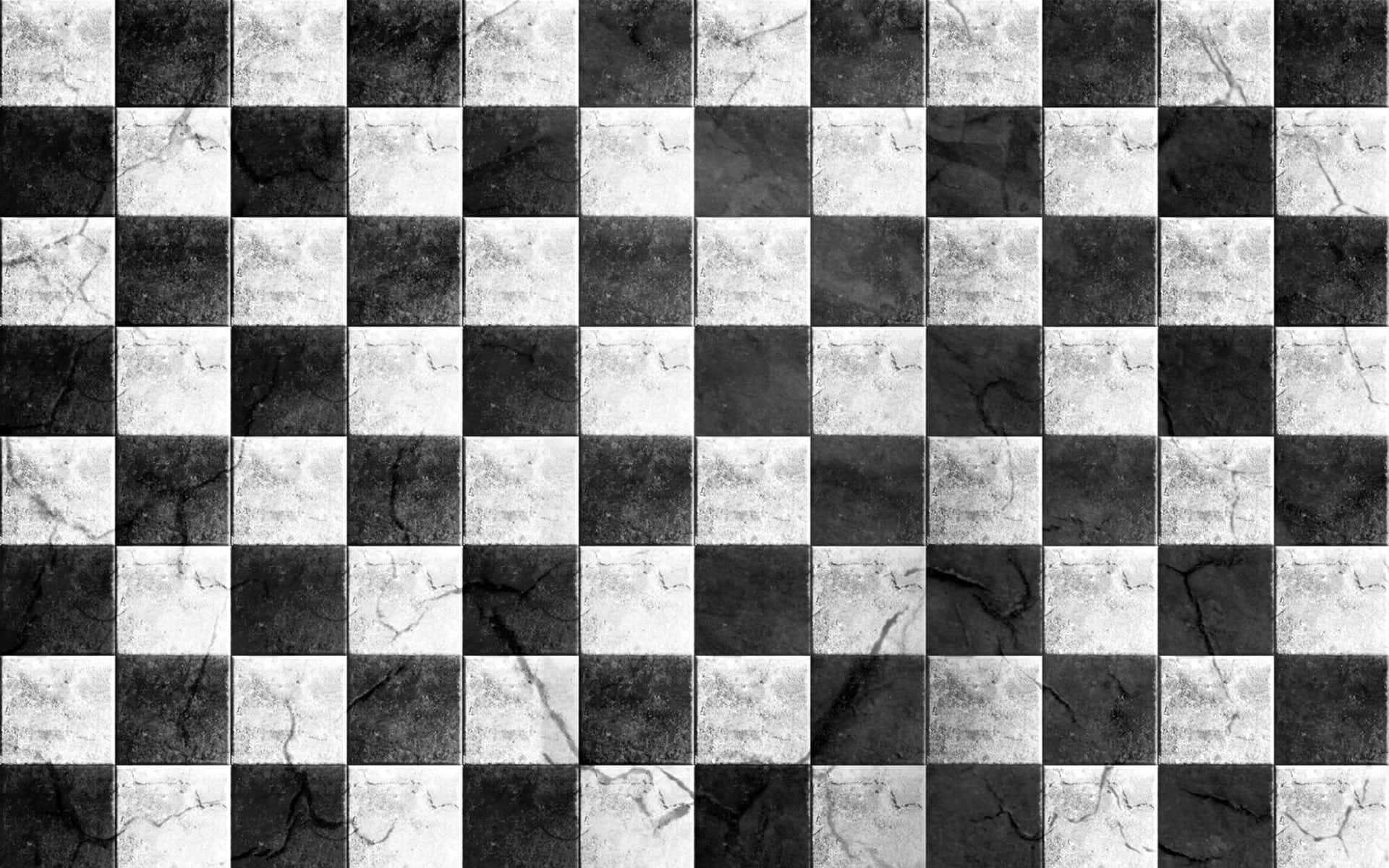 marble texture, black and white checkered pattern, subtle cracks, Full HD Desktop Wallpaper
