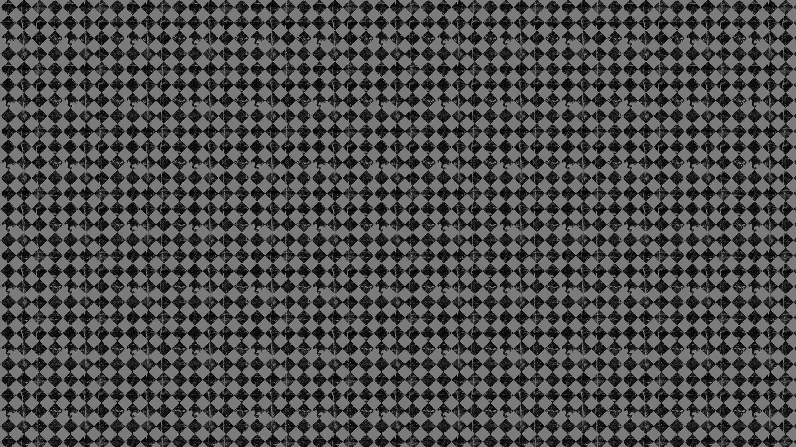 checkered pattern, diamond shapes, monochrome, 2K Desktop Wallpaper