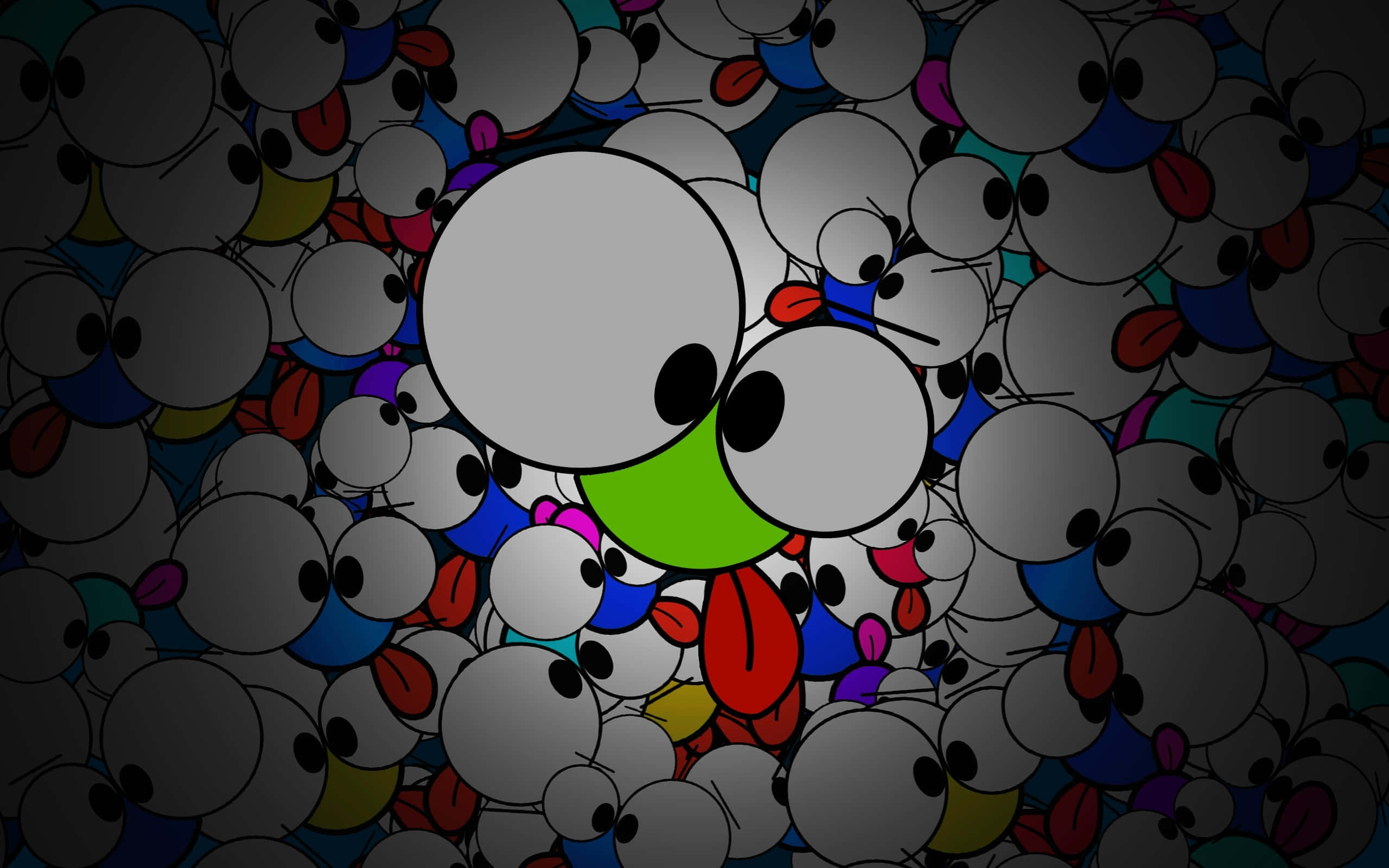 Cheeky Eyes, cartoon character, large eyes, 2K Desktop Wallpaper