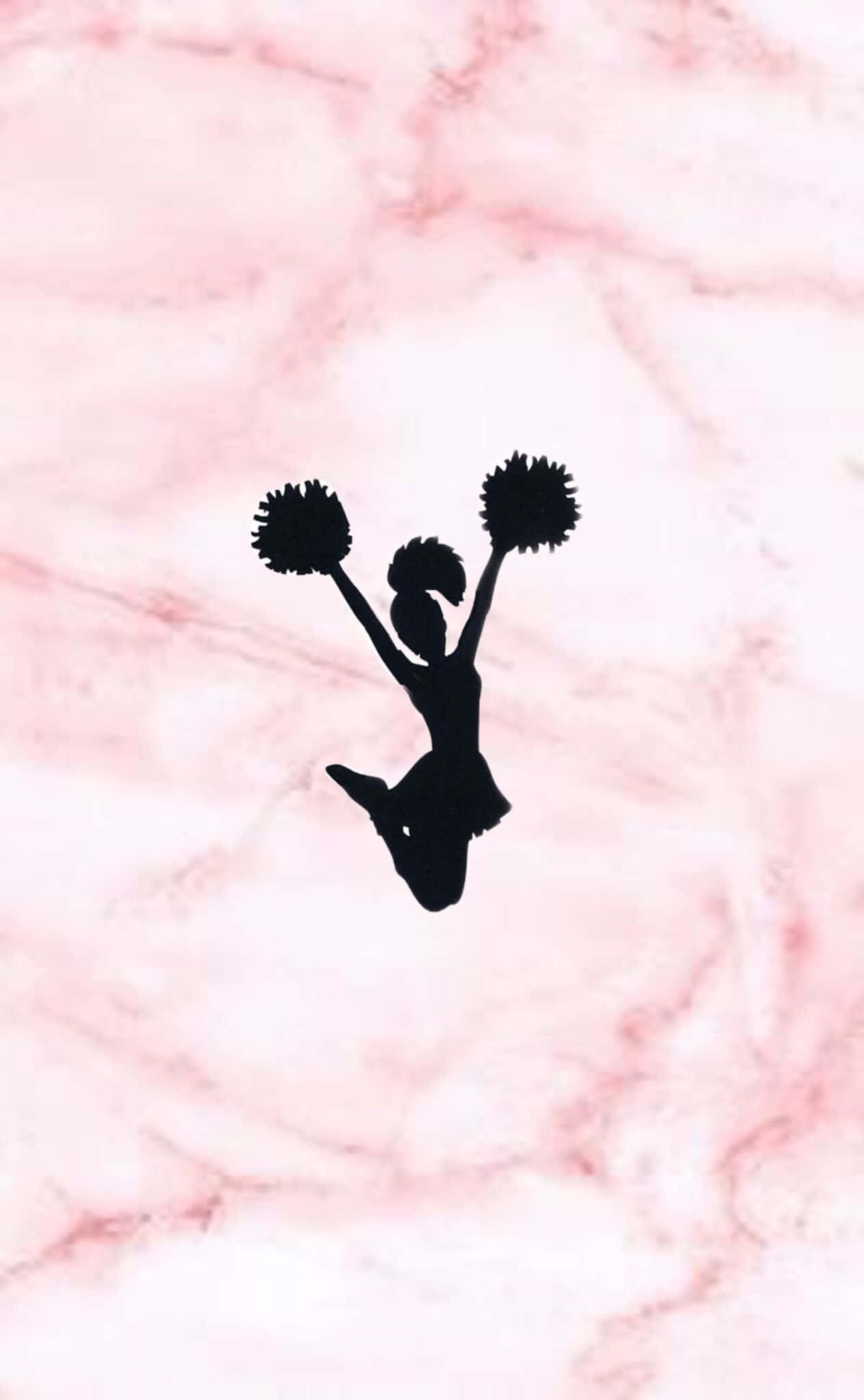 cheerleader silhouette, pink backdrop, black silhouette, Full HD Phone Wallpaper