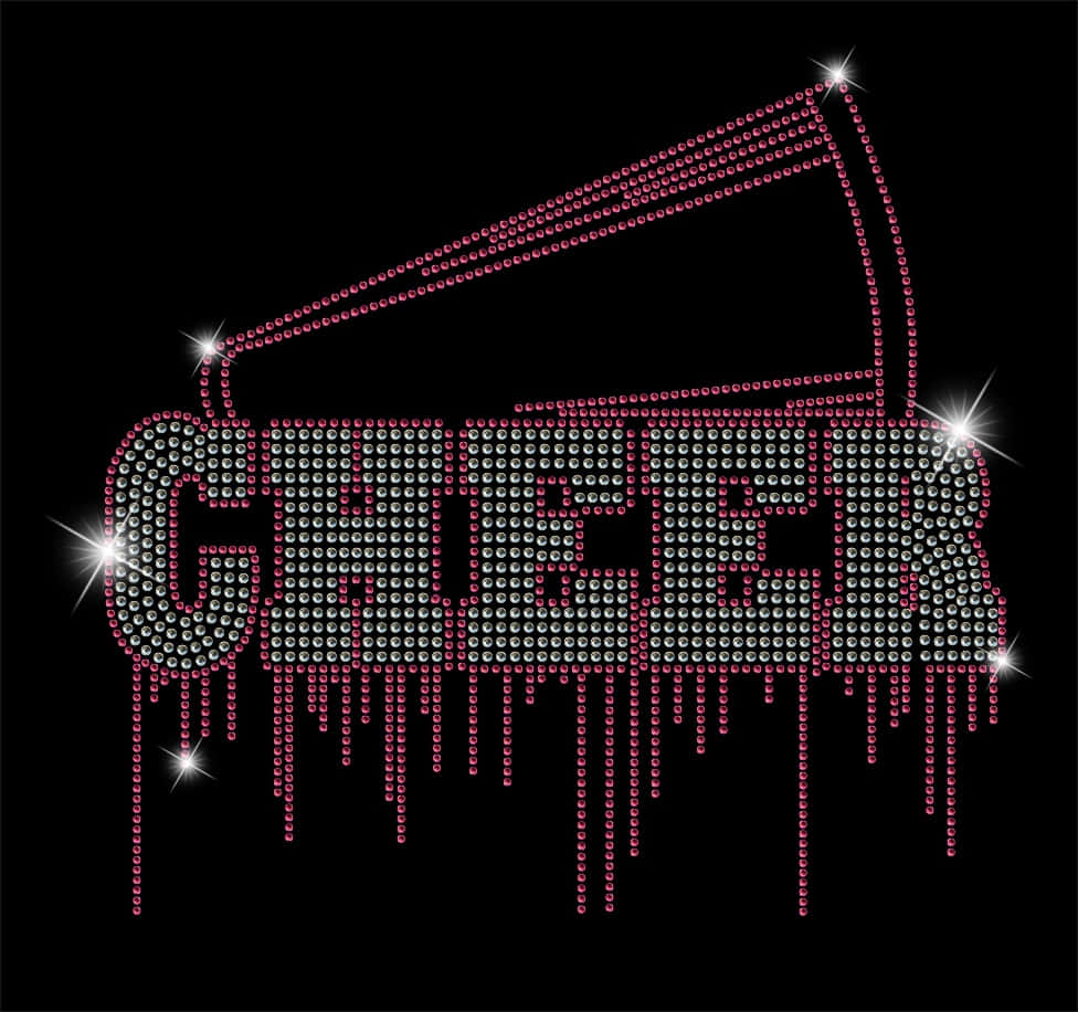 sparkling cheer megaphone, pink and silver rhinestone, sparkling stars, SD Desktop Wallpaper
