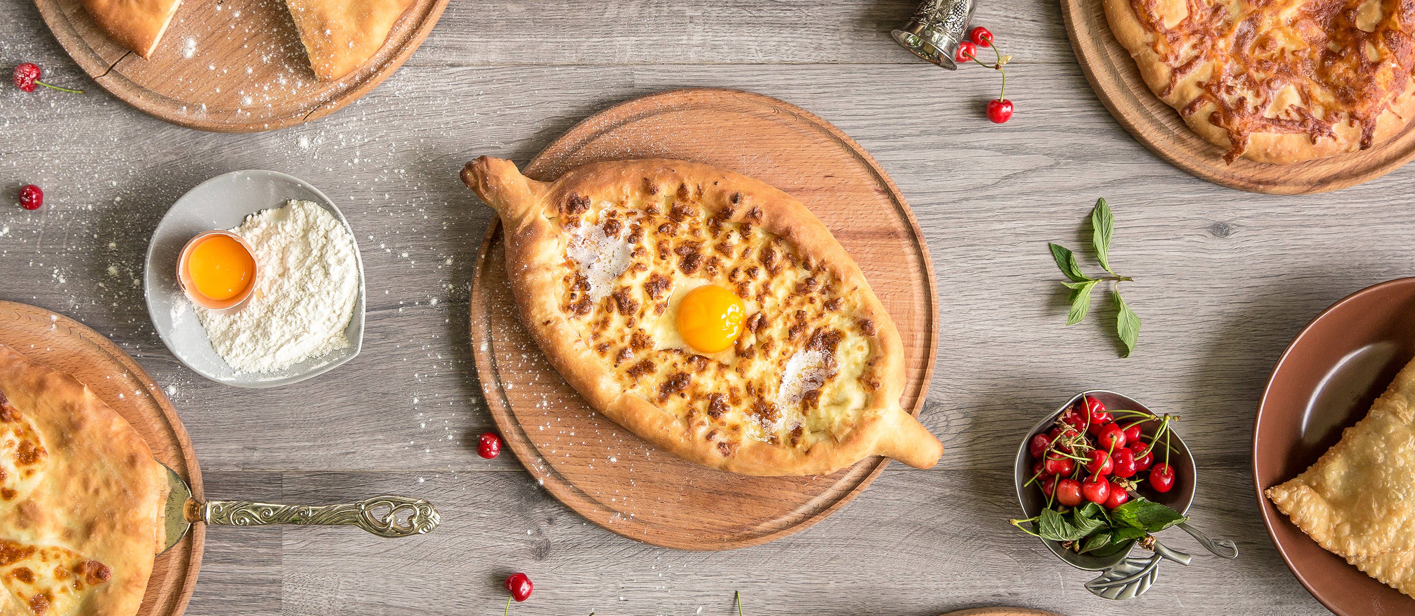 khachapuri, golden-brown, melted cheese, 2K Desktop Wallpaper