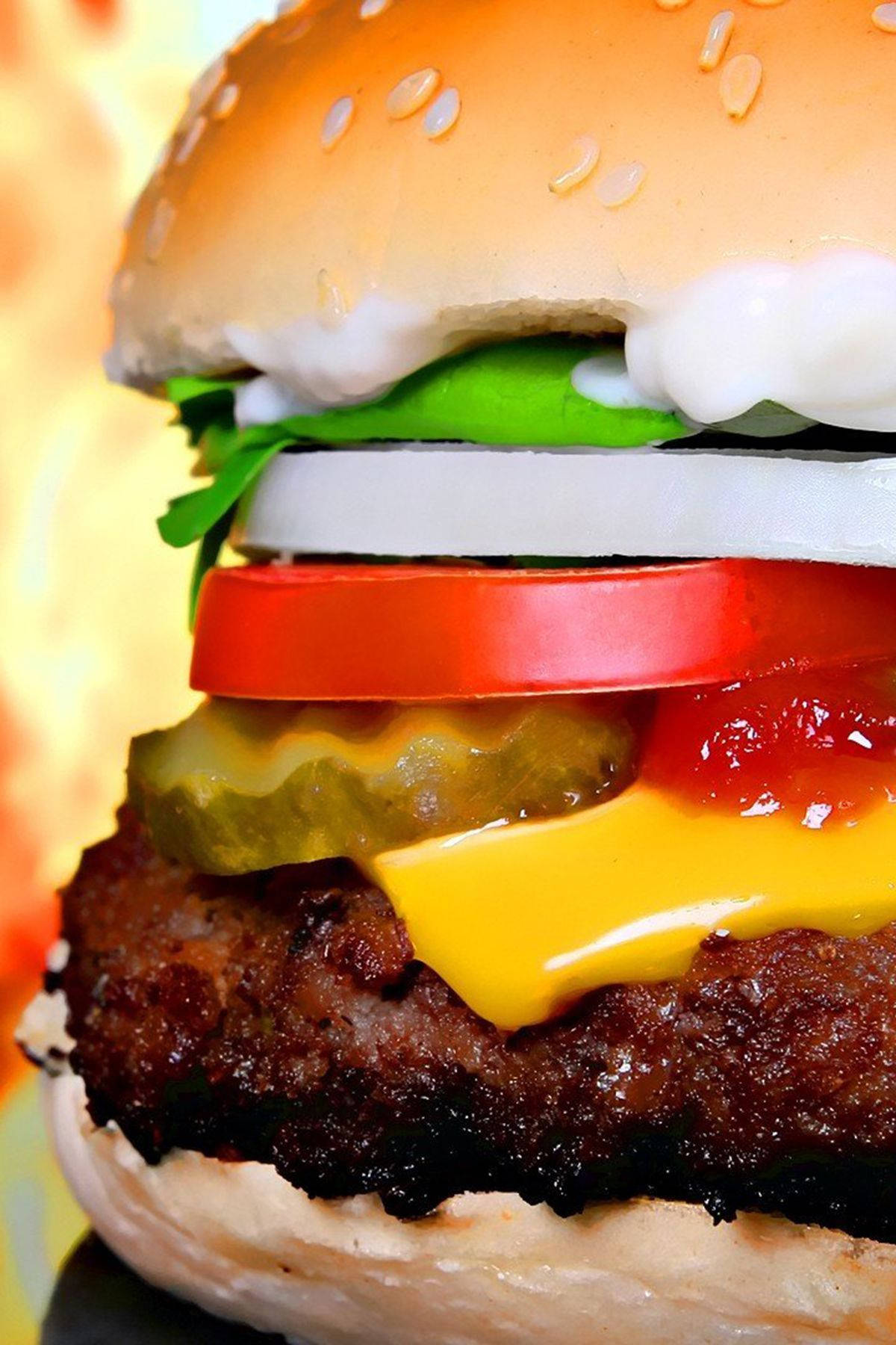 cheeseburger, juicy burger, melted cheese, HD Phone Wallpaper