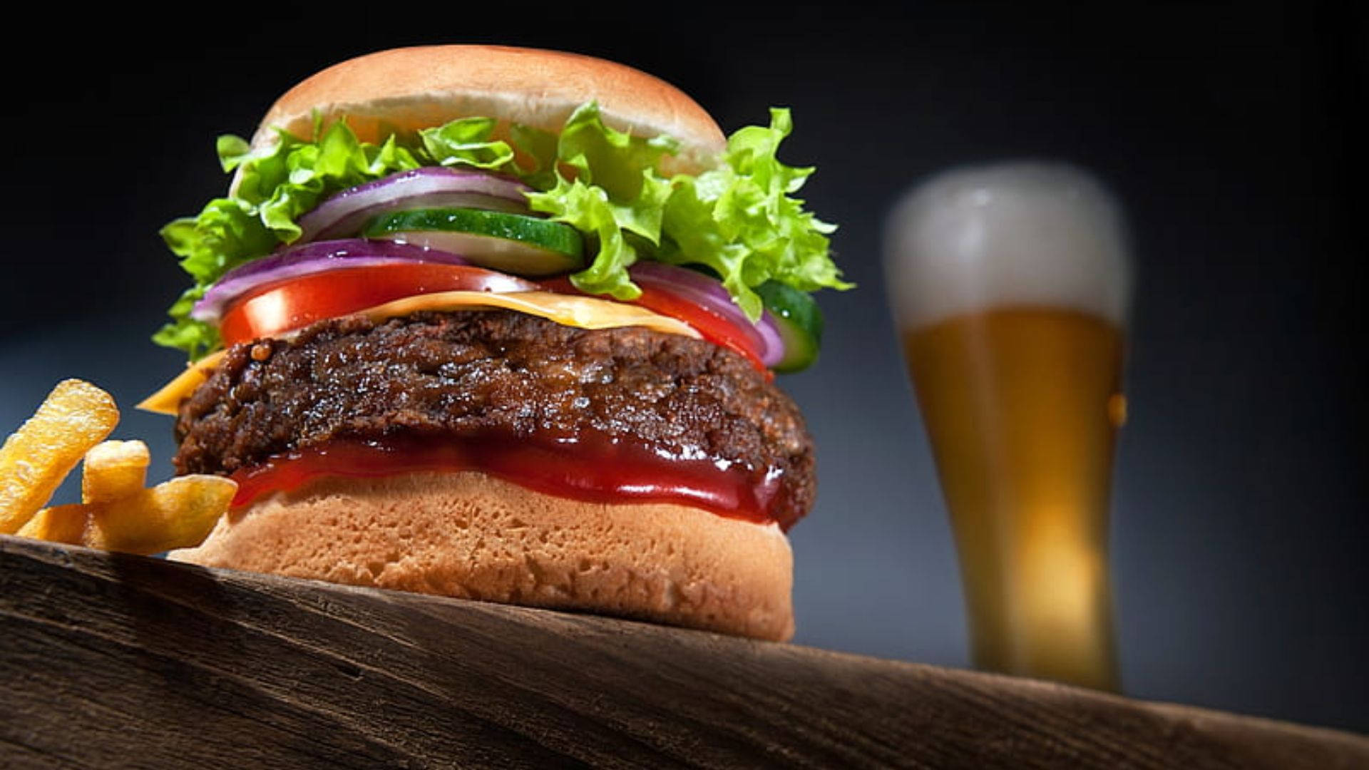 cheeseburger, lettuce, tomato, Full HD Desktop Wallpaper