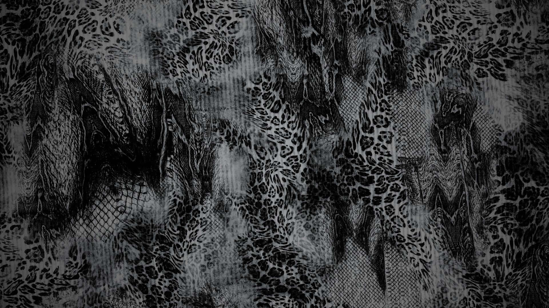 black cheetah print, monochrome abstract wallpaper, jagged leopard spots, Full HD Desktop Wallpaper