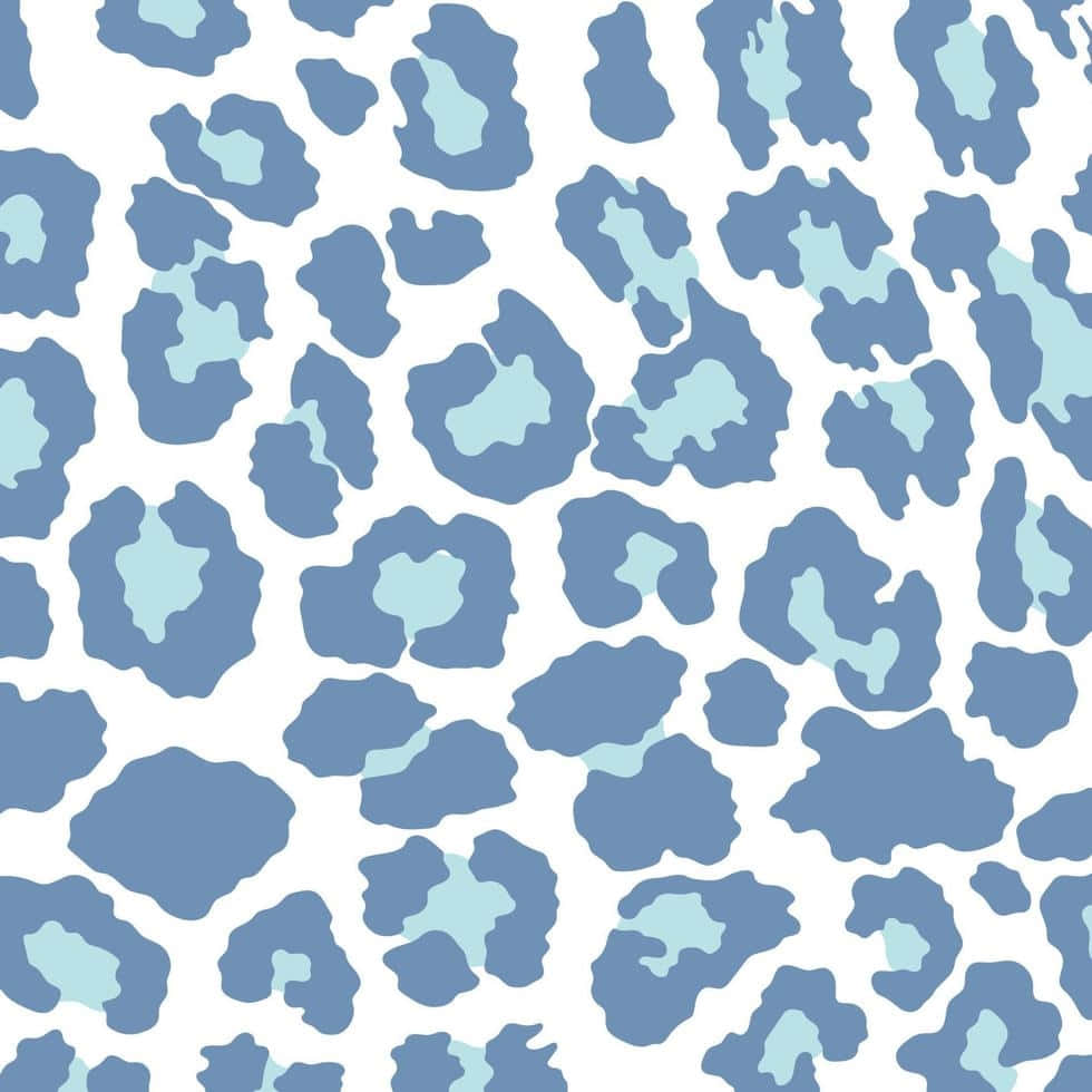 blue cheetah print pattern, leopard spots, white background, SD Desktop Wallpaper