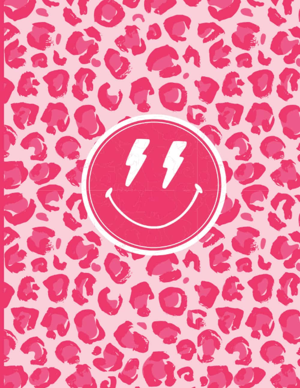pink smiley face aesthetic, cute cheetah print, bold pink leopard print, HD Phone Wallpaper