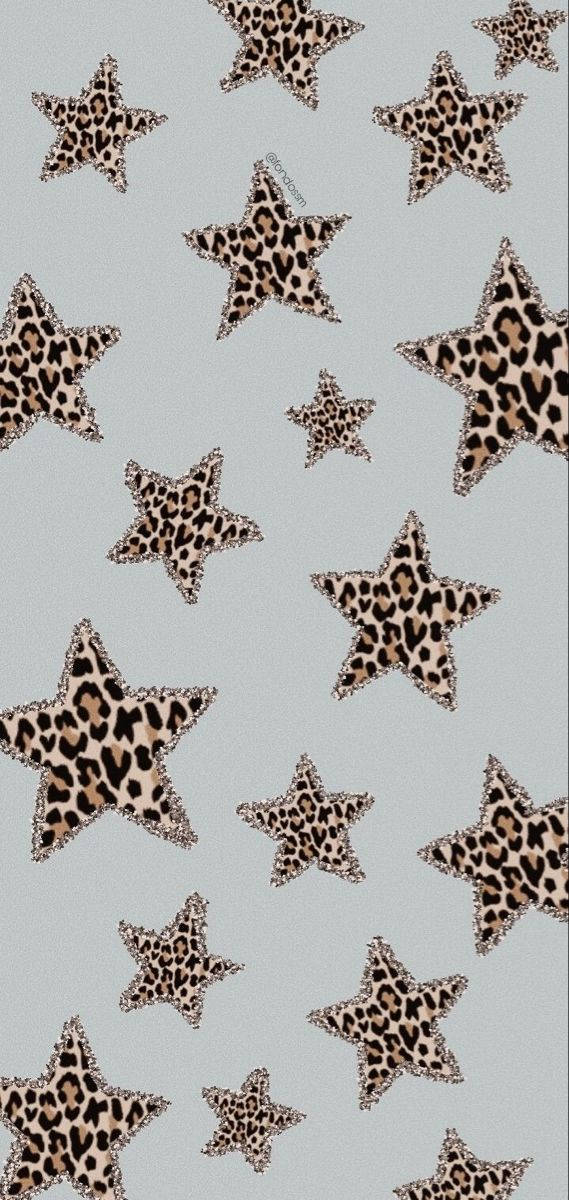 Cheetah Print Stars, light gray background, scattered stars, SD Phone Wallpaper