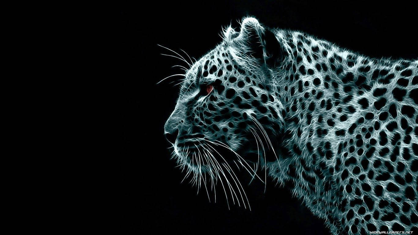 Cheetah, glowing blue, red eyes, HD Desktop Wallpaper