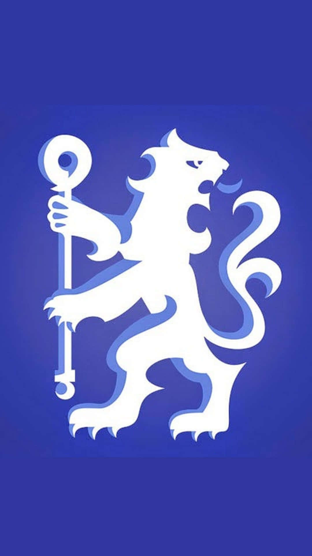 Chelsea FC Logo, white stylized lion, key, Full HD Phone Wallpaper