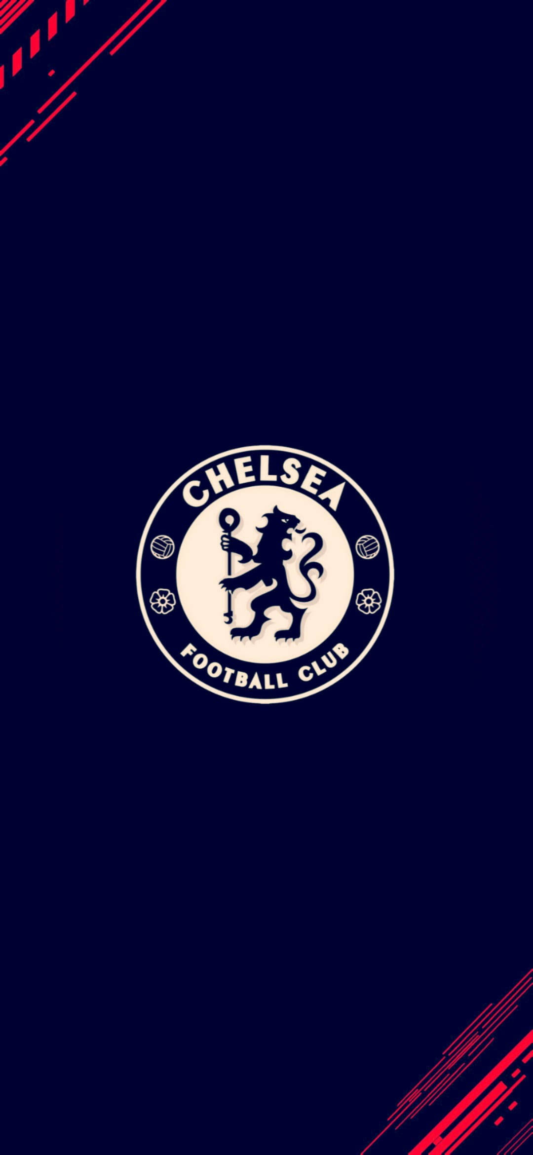 Chelsea FC Logo, dark blue, red diagonal streaks, Full HD Phone Wallpaper