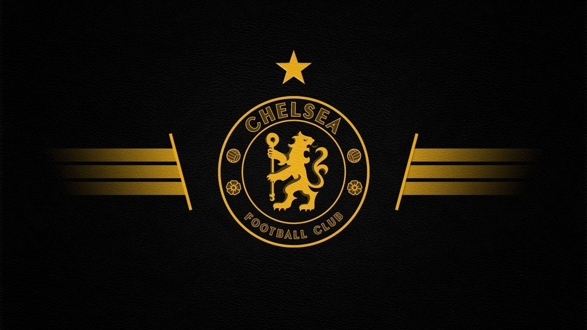 Chelsea FC, gold, black, Full HD Desktop Wallpaper