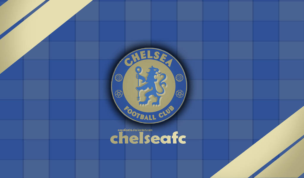 Chelsea FC, gold and blue, crest, SD Desktop Wallpaper