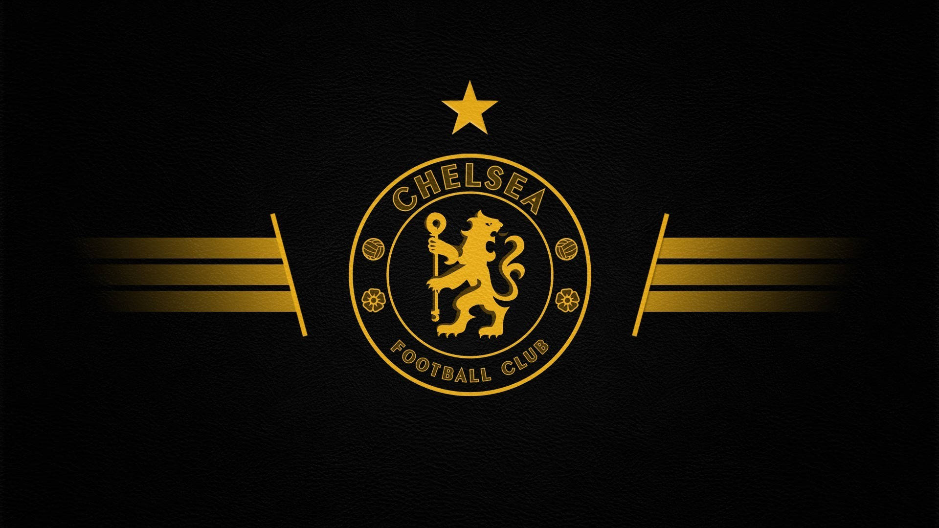 Chelsea, Gold Emblem, rampant lion, Full HD Desktop Wallpaper