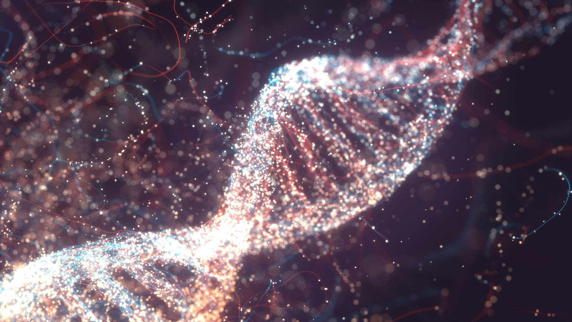 Chemistry, sparkling double helix, perfect galaxy, Full HD Desktop Wallpaper