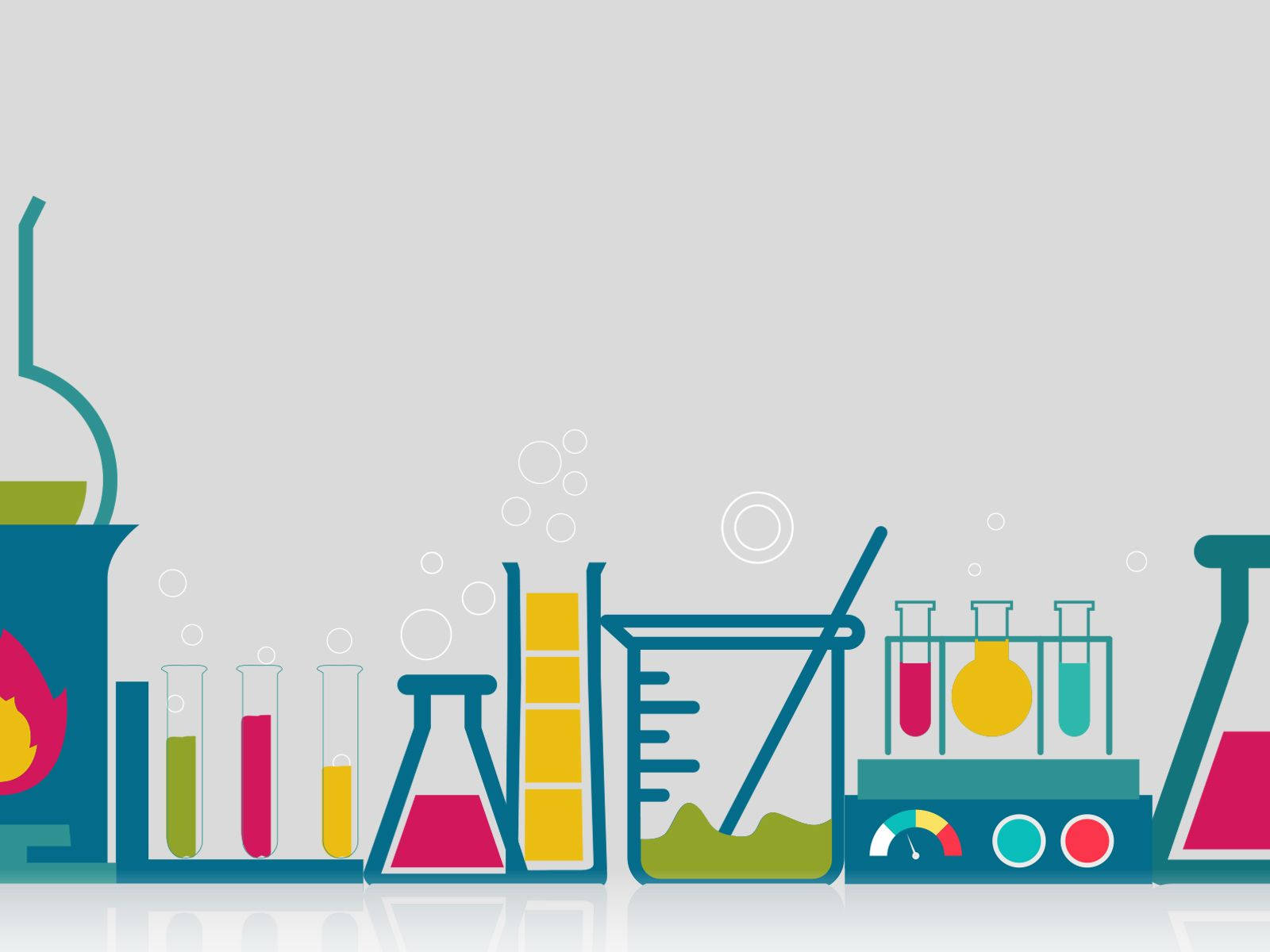 minimalist design, colorful lab equipment, test tubes, HD Desktop Wallpaper